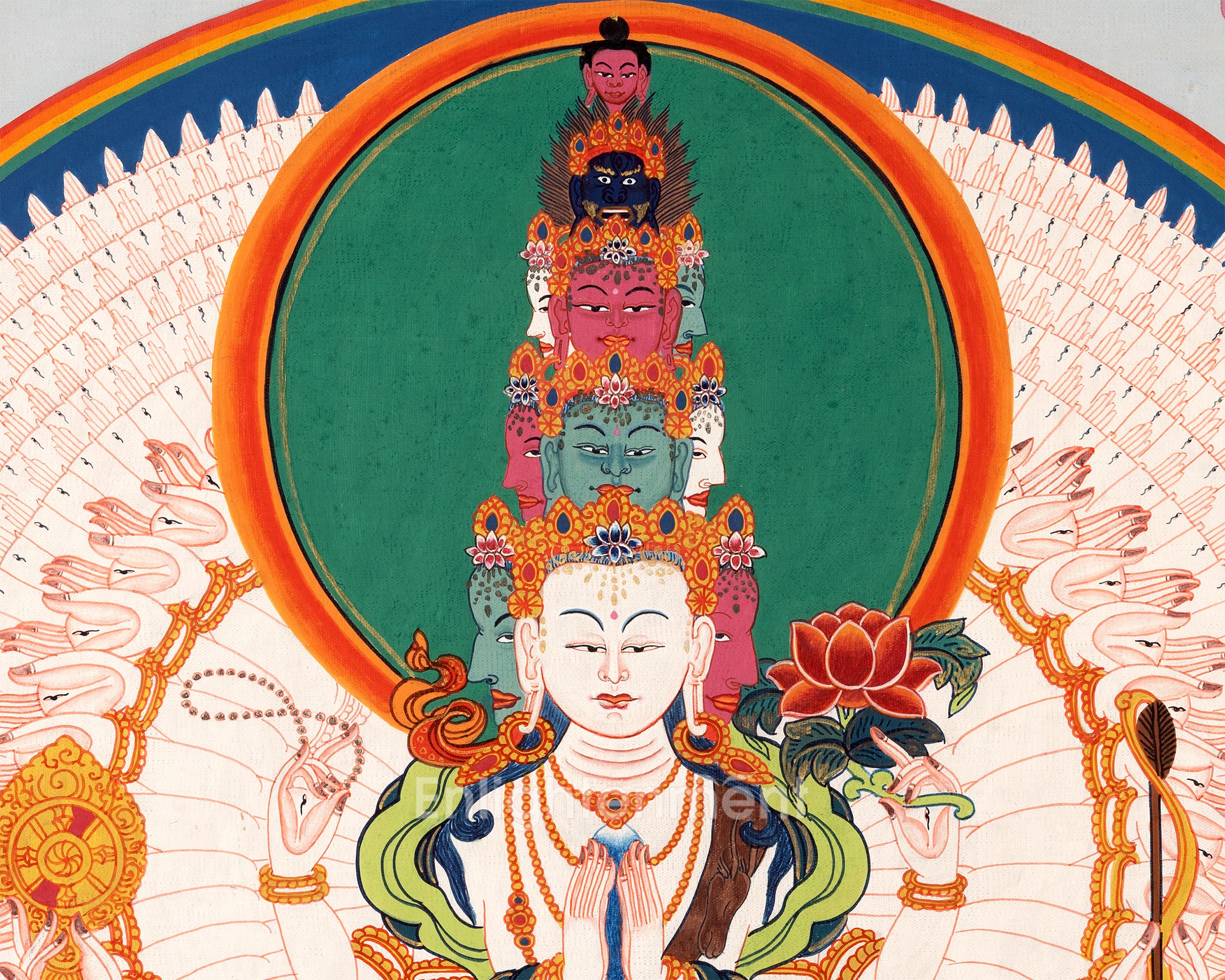 Avalokiteshvara Chenresig Thangka | Tibetan Traditional Painting | Wall Hanging Decors