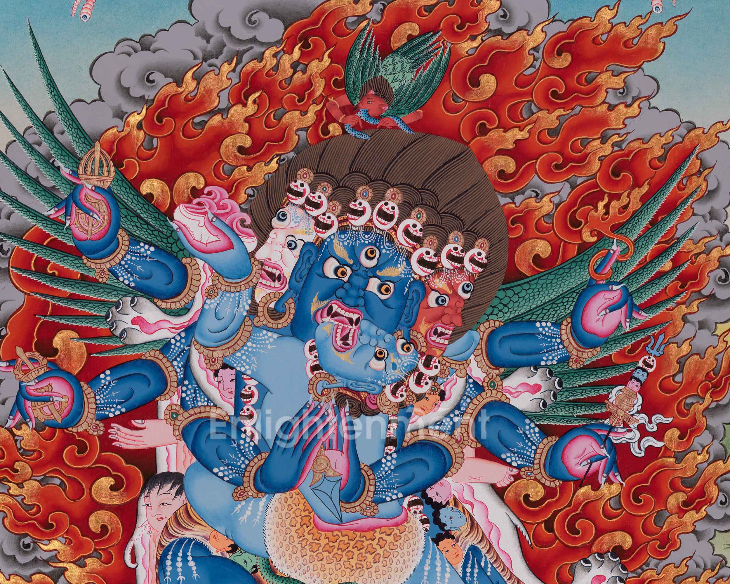 Vajrakilaya with His Consort Thangka | Protection & Spiritual Empowerment
