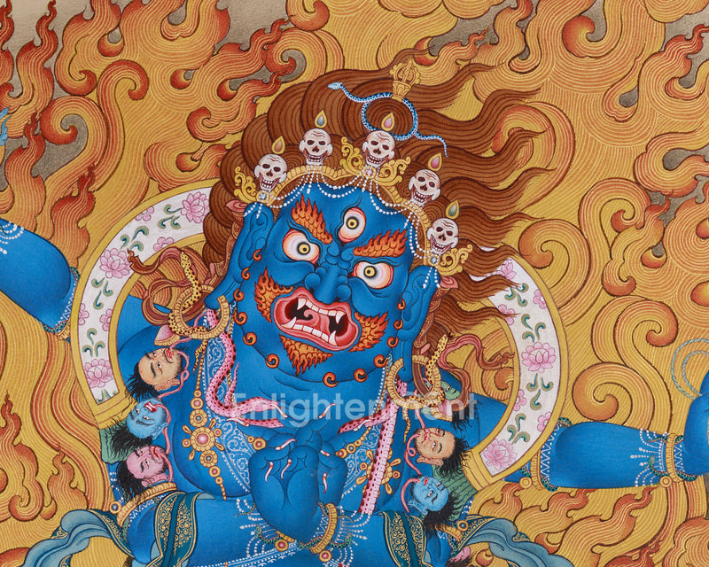 Bhutadamara Vajrapani Thangka | The Wrathful Protector of Tibetan Buddhism