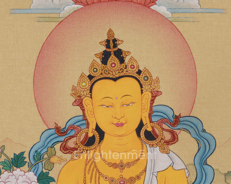 Kṣitigarbha Bodhisattva Thangka | Compassionate Guardian of Souls