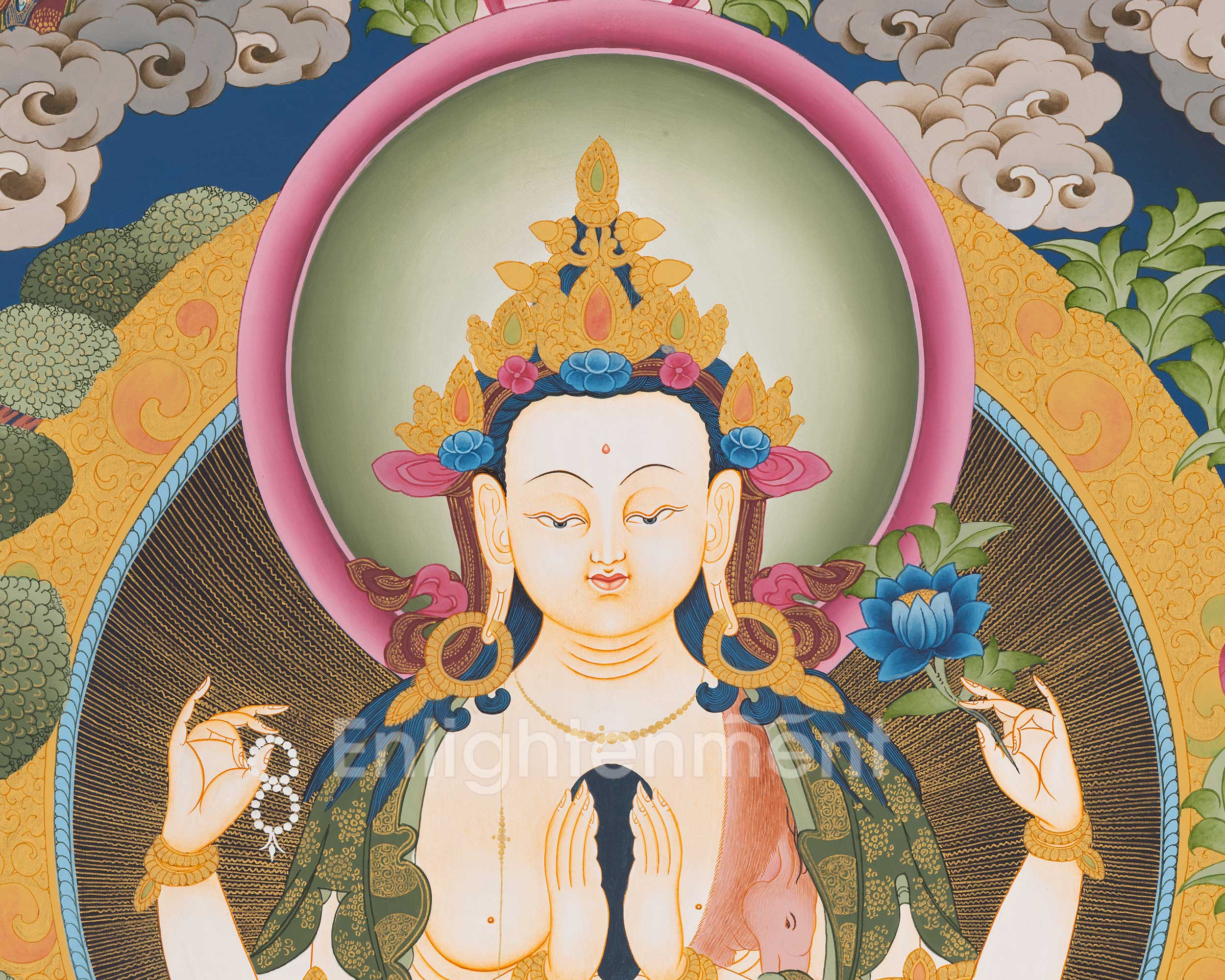 Avalokitesvara Chenresig Thangka | Religious Buddhist Art | Buddhist Gifts