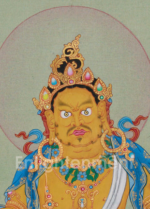 Buddhist Kubera (Jambhala) Thangka | The Guardian of Wealth & Prosperity