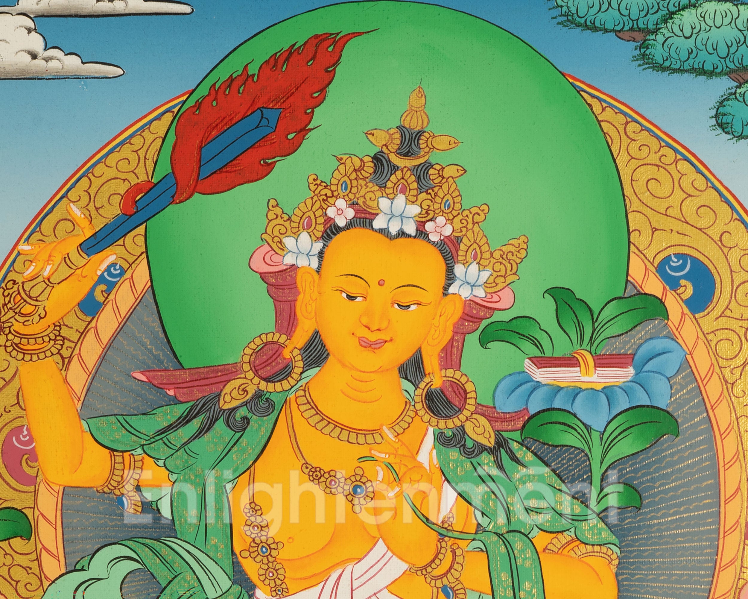 Buddhist Manjushree Thangka | Guardian of Knowledge
