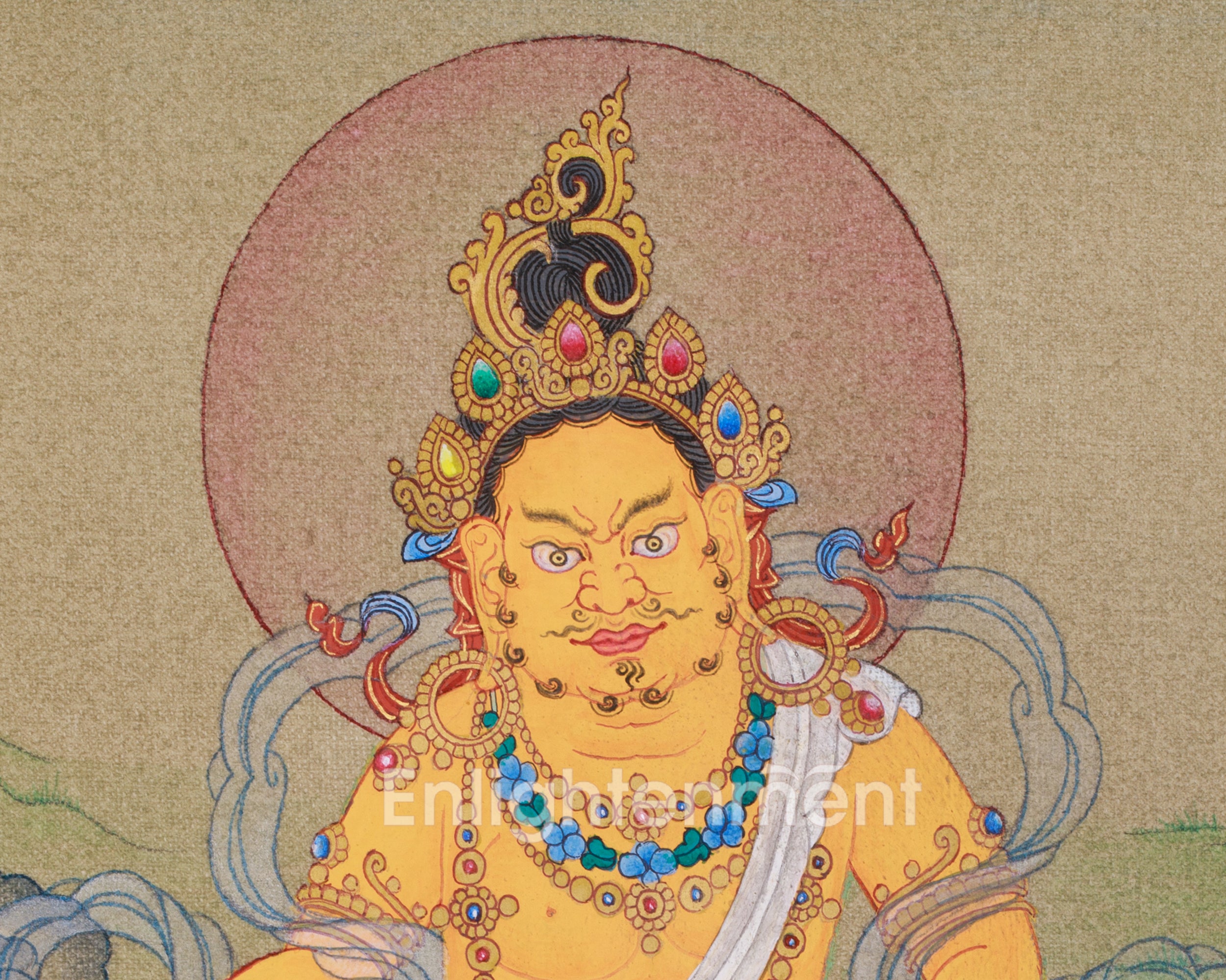 Traditional Dzambhala Thangka | Buddha of Wealth and Prosperity