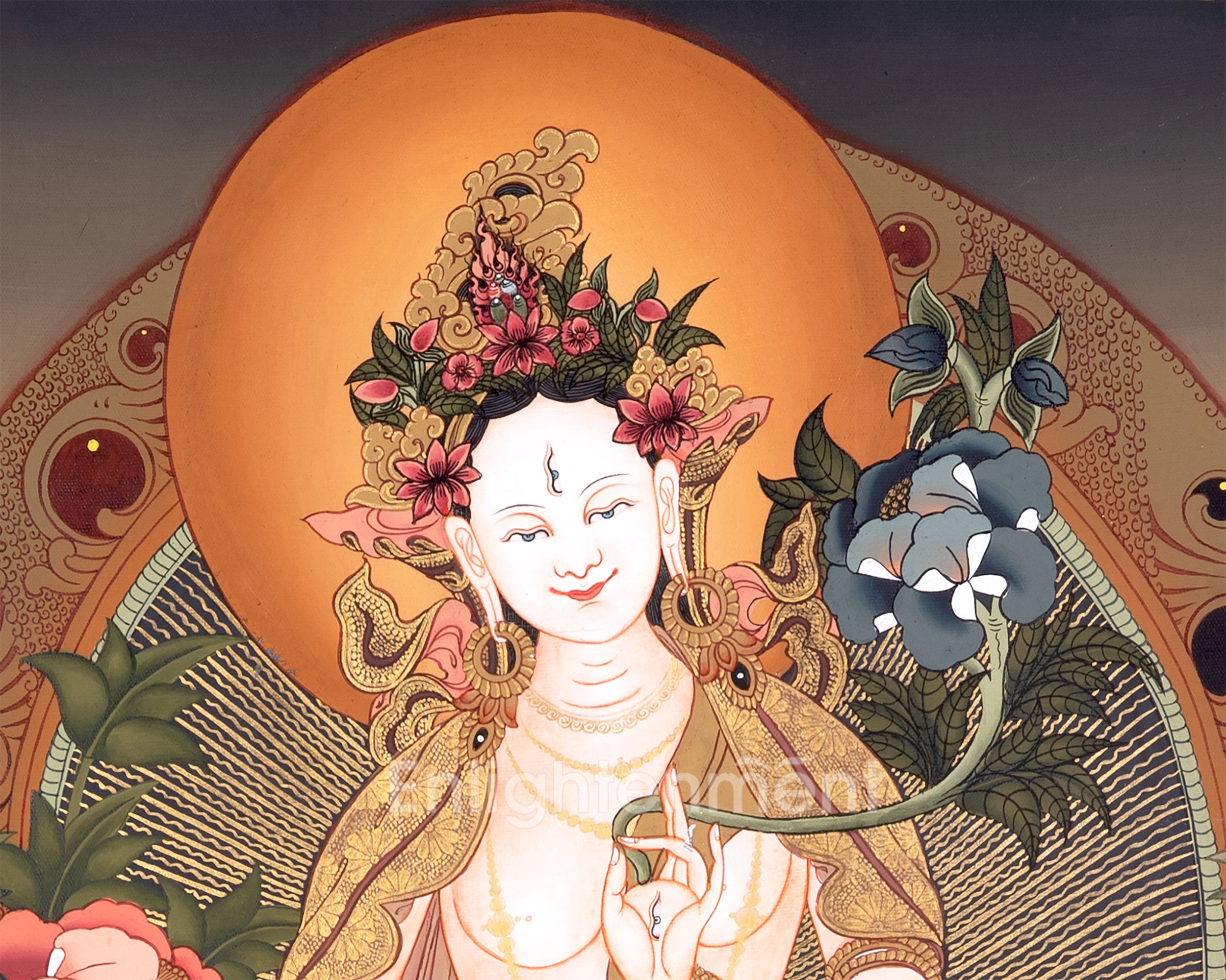 Tara Brocade Mounted Thangka  | Spiritual Gift for Buddhists