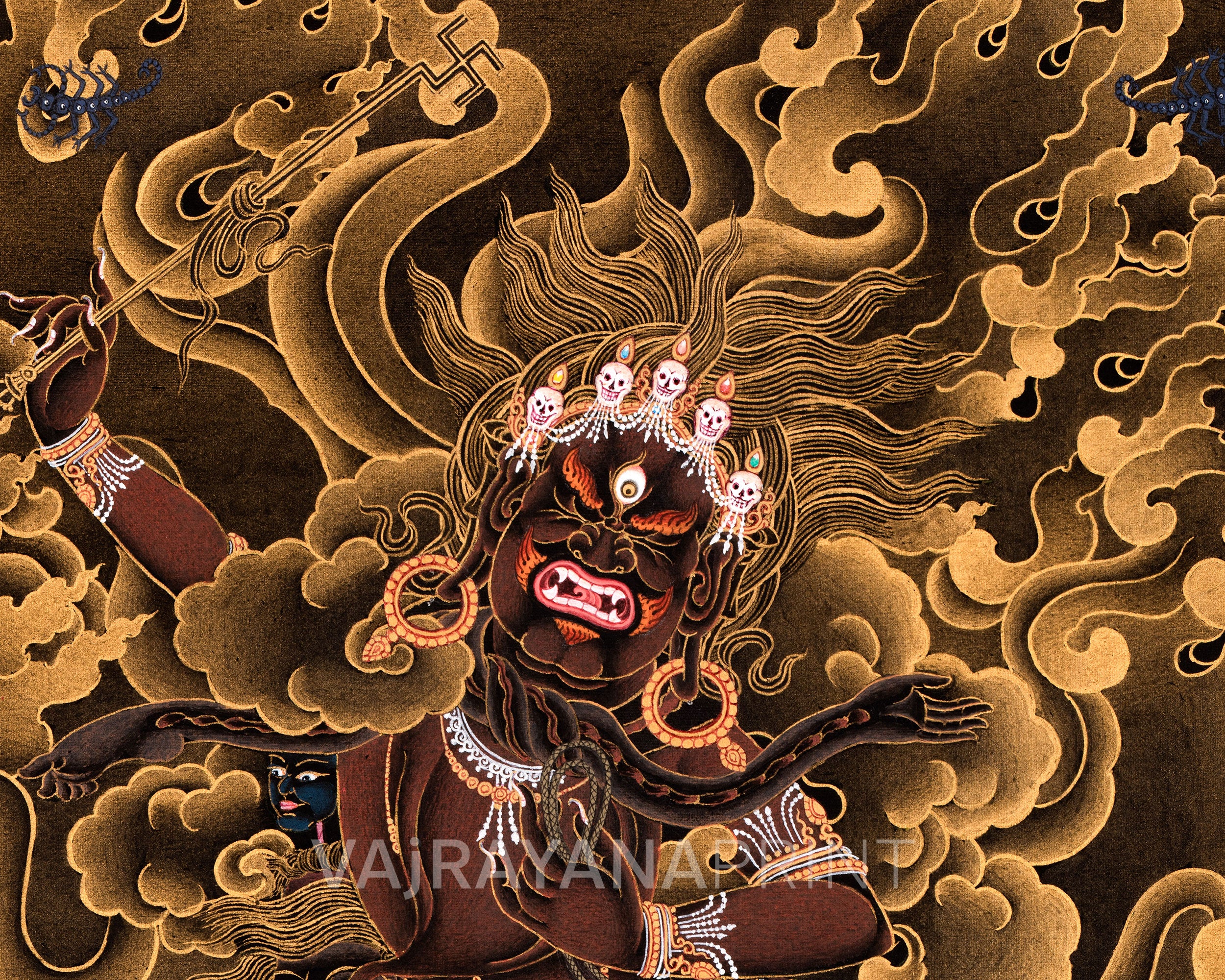 Wrathful Ekajati Canvas Print | High-Quality Giclee Thangka Print
