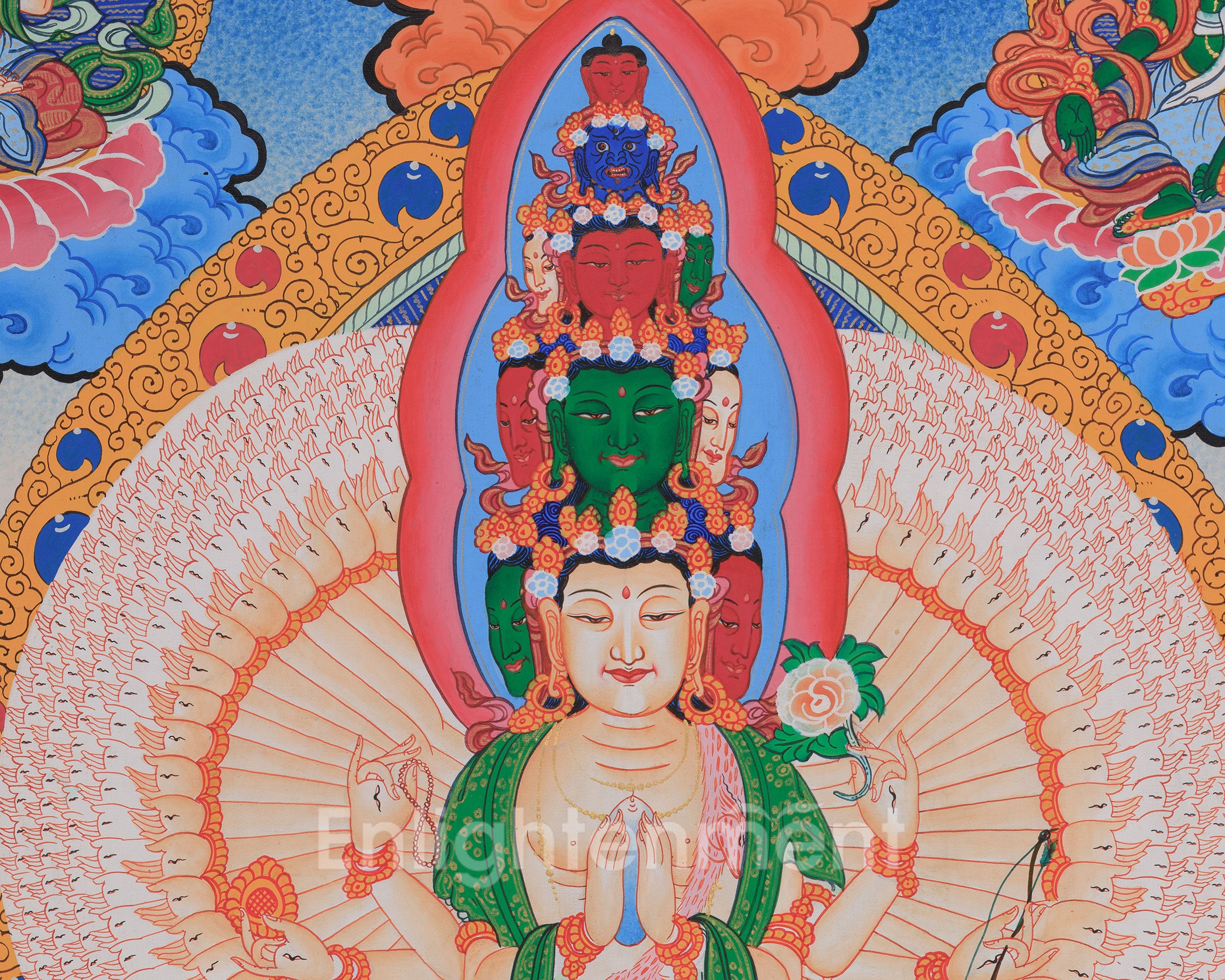 Tibetan Bodhisattva 1000 Armed Avalokiteshvara | Compassionate Protector of All Beings
