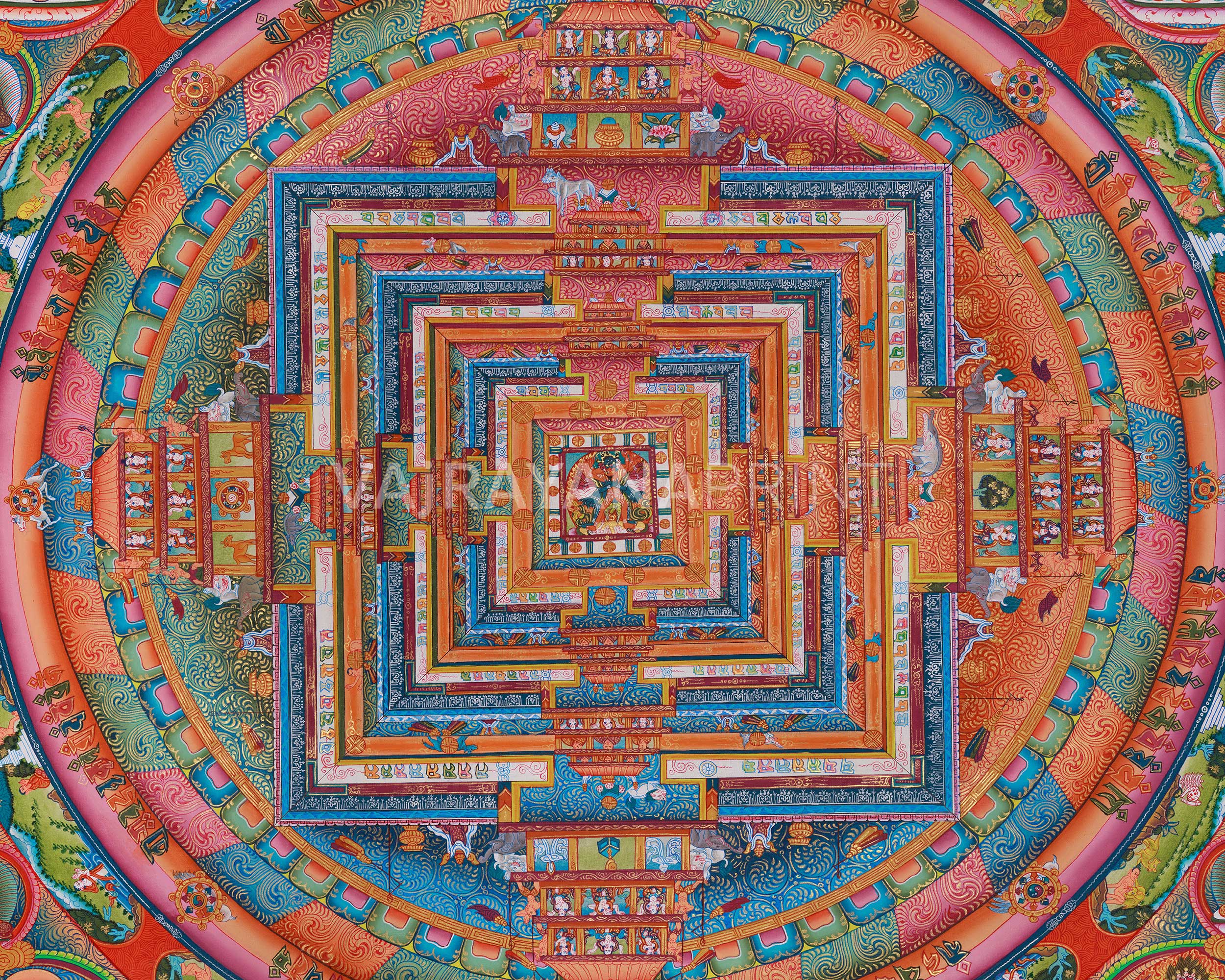Sacred Chakrasamvara Mandala Canvas Print | Tibetan Art for Vajrayana Practice