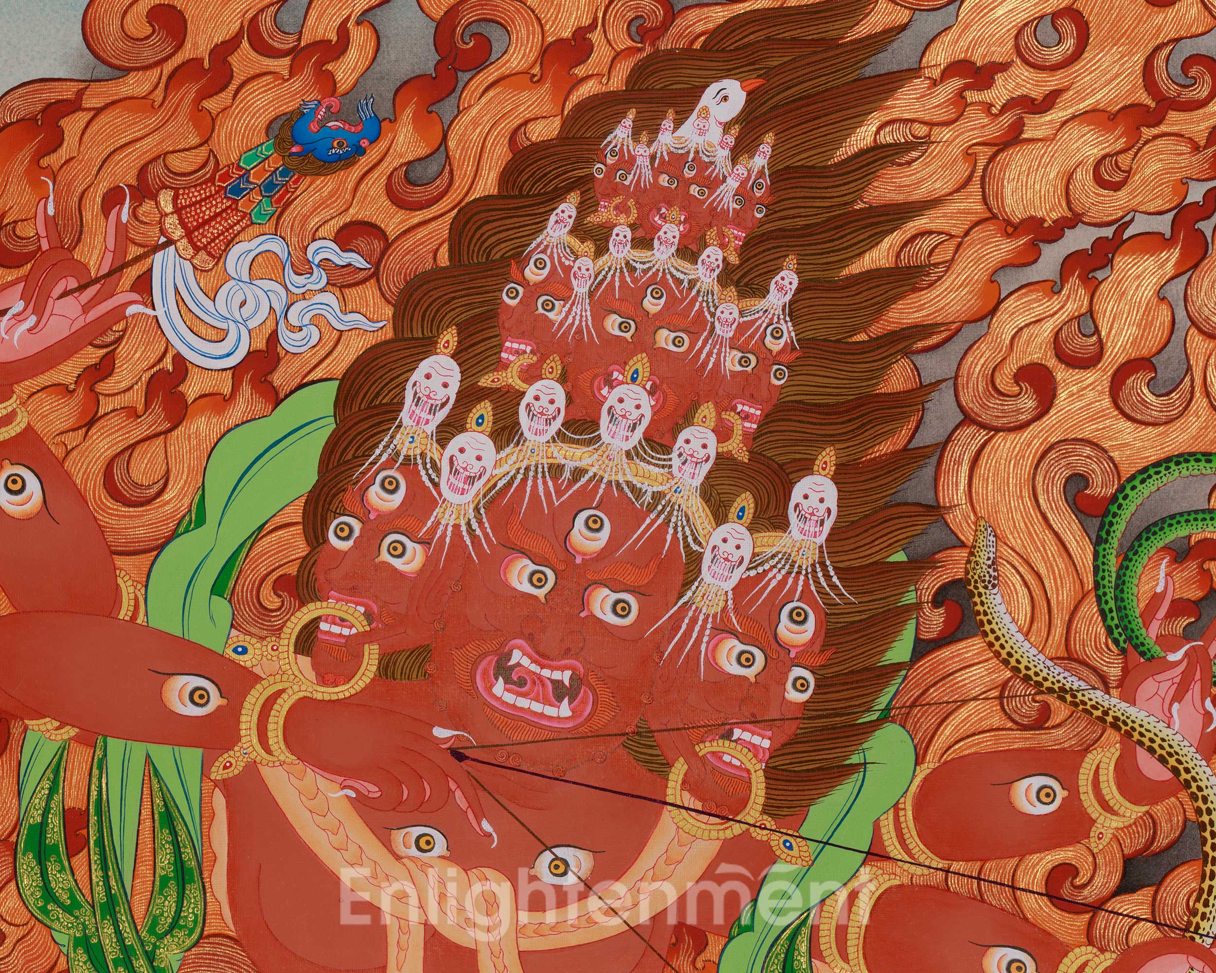 Sacred Rahula Thangka | Removing Obstacles and Negative Forces