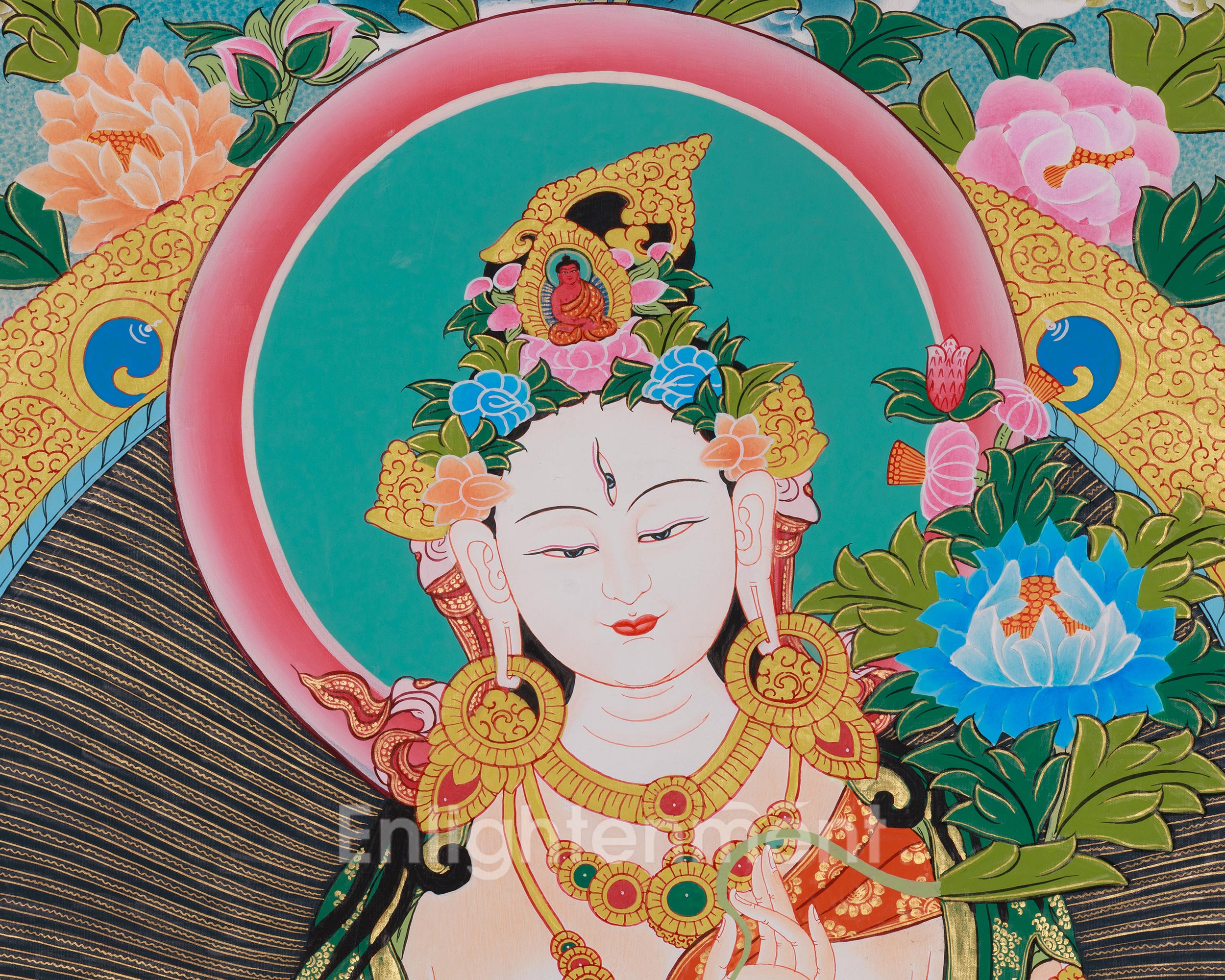 Sacred White Tara Thangka | Healing, Longevity and Compassionate Deity