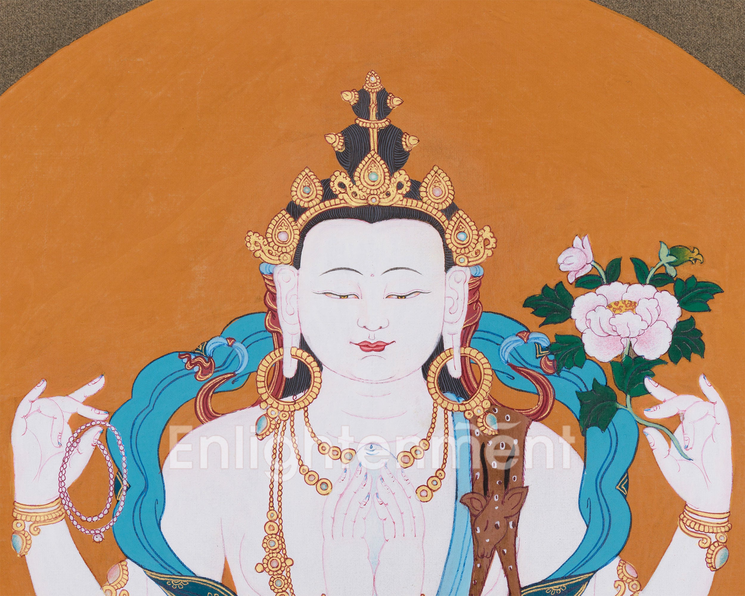 Traditional Artwork of Chenrezig | The Compassionate Bodhisattva of Mercy and Protection