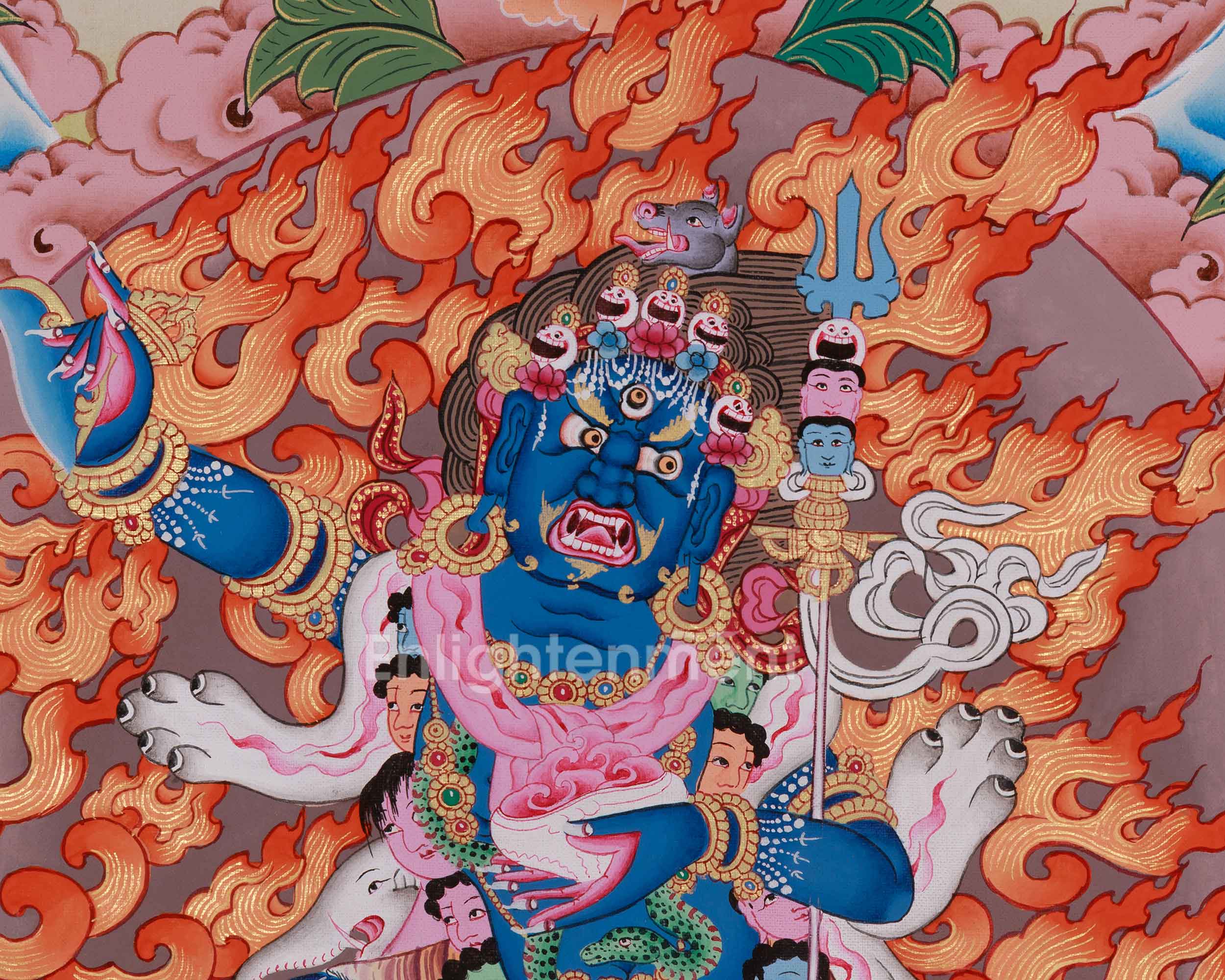 Dakini Troma Nagmo Painting | Black Wrathful Mother | Wrathful Manifestation of Vajrayogini