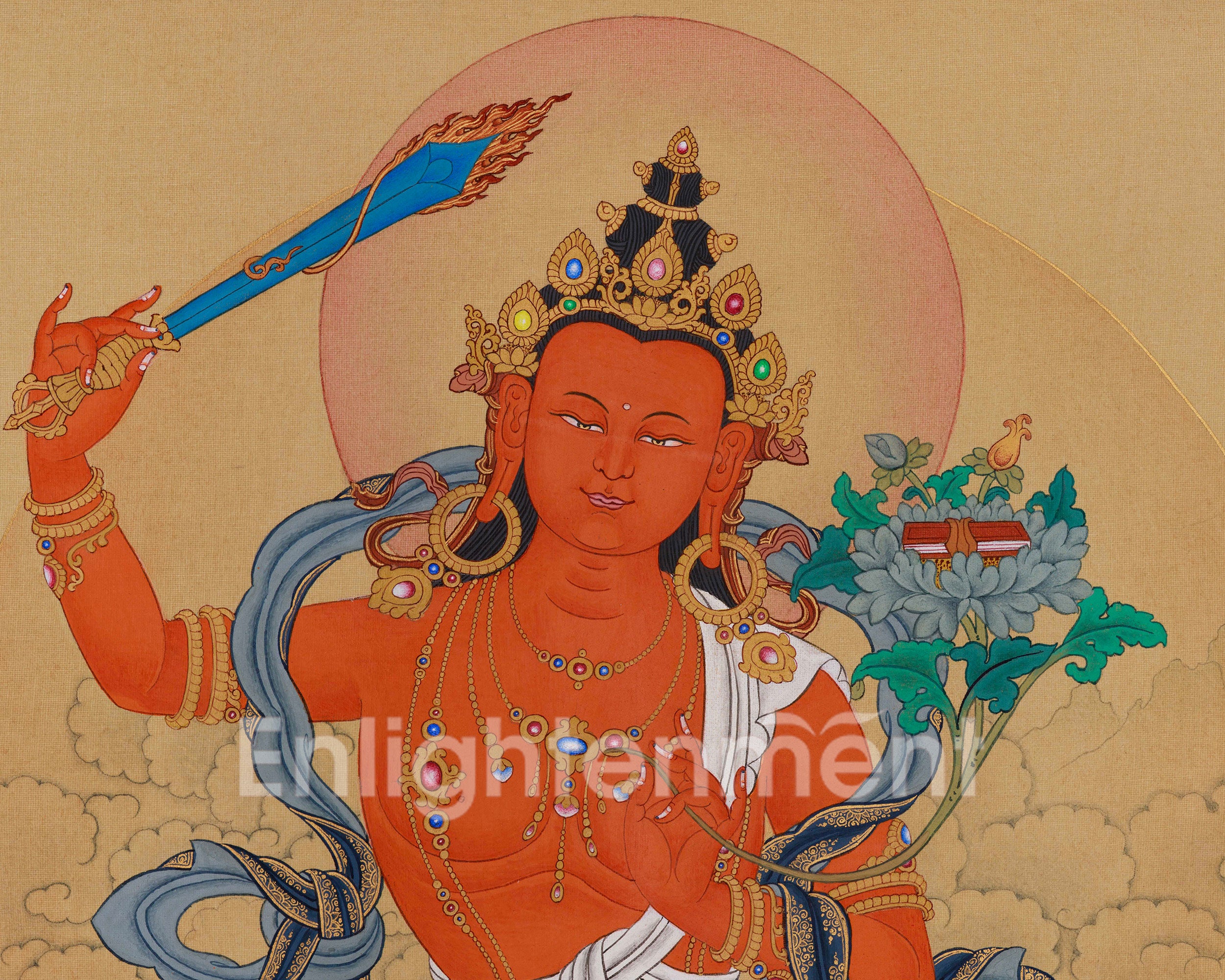 Exclusive Manjughosa Painting | Embodying the Bodhisattva of Wisdom