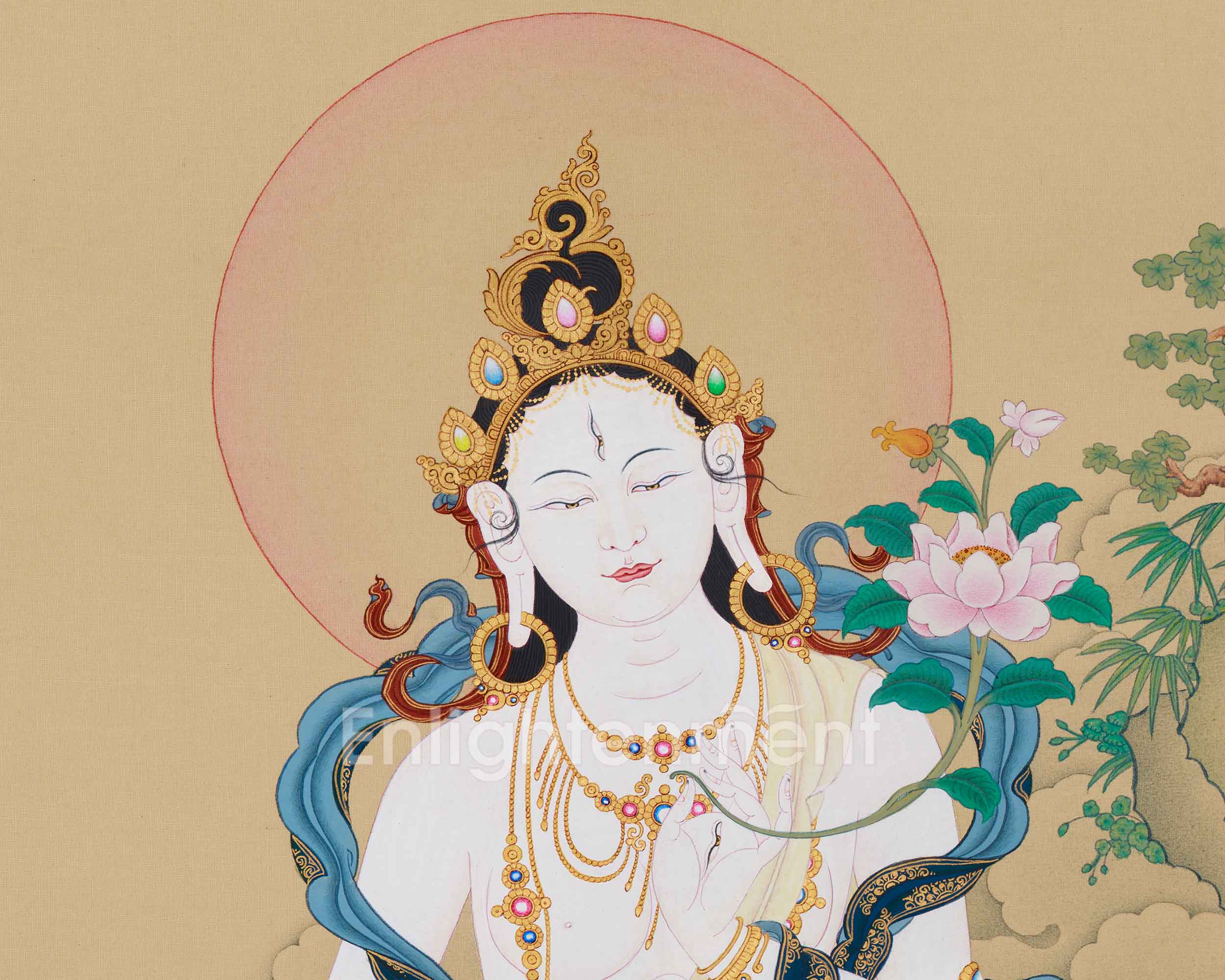 Traditional Seven-Eyed White Tara | The All-Seeing Goddess of Compassion and Long Life