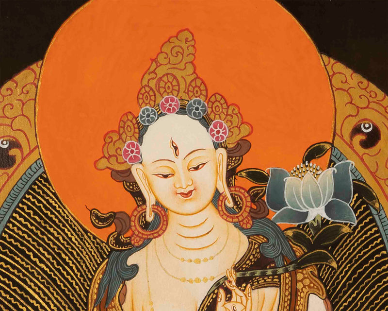 White Tara Thangka | Vajrayana Housewarming Gift