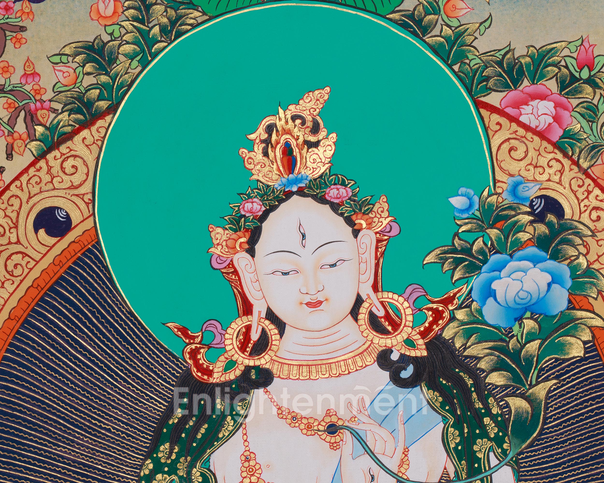Sita Tara Healing Deity Thangka | A Revered Female Buddha | Seven-Eyed Goddess