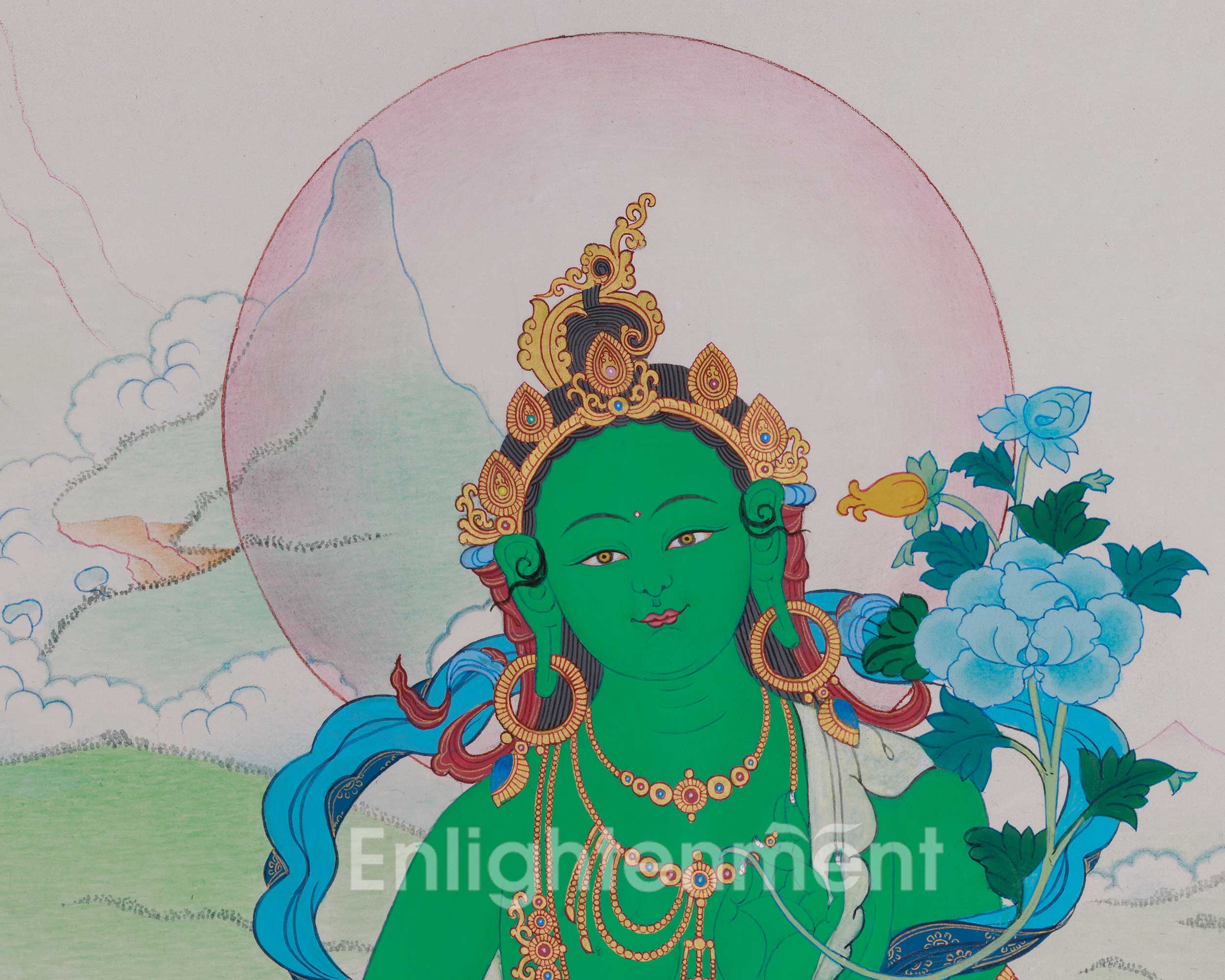 Green Tara, Goddess of Compassion Thangka | Protector and Healer Deity