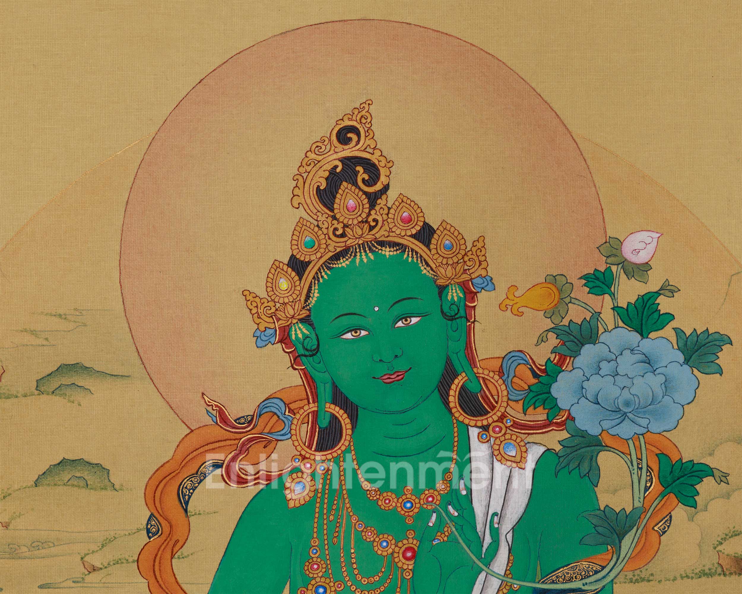 Mother of Liberation, Green Tara Thangka | A Divine Expression of Swift Compassion