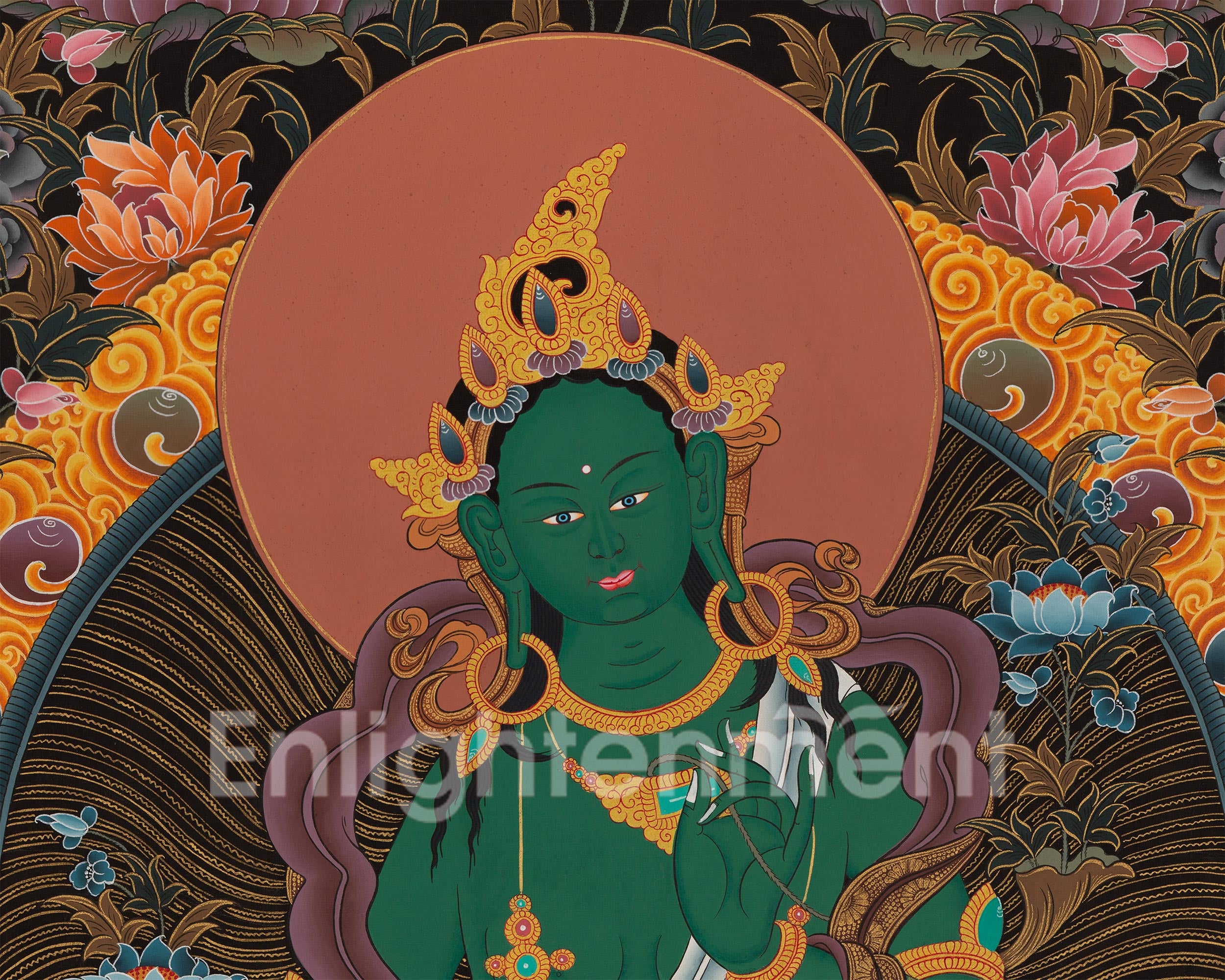 Original Green Tara Thangka | The Goddess of Compassion and Protection