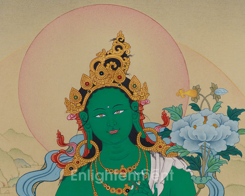 Green Tara Thangka | The Compassionate Protector and Savior