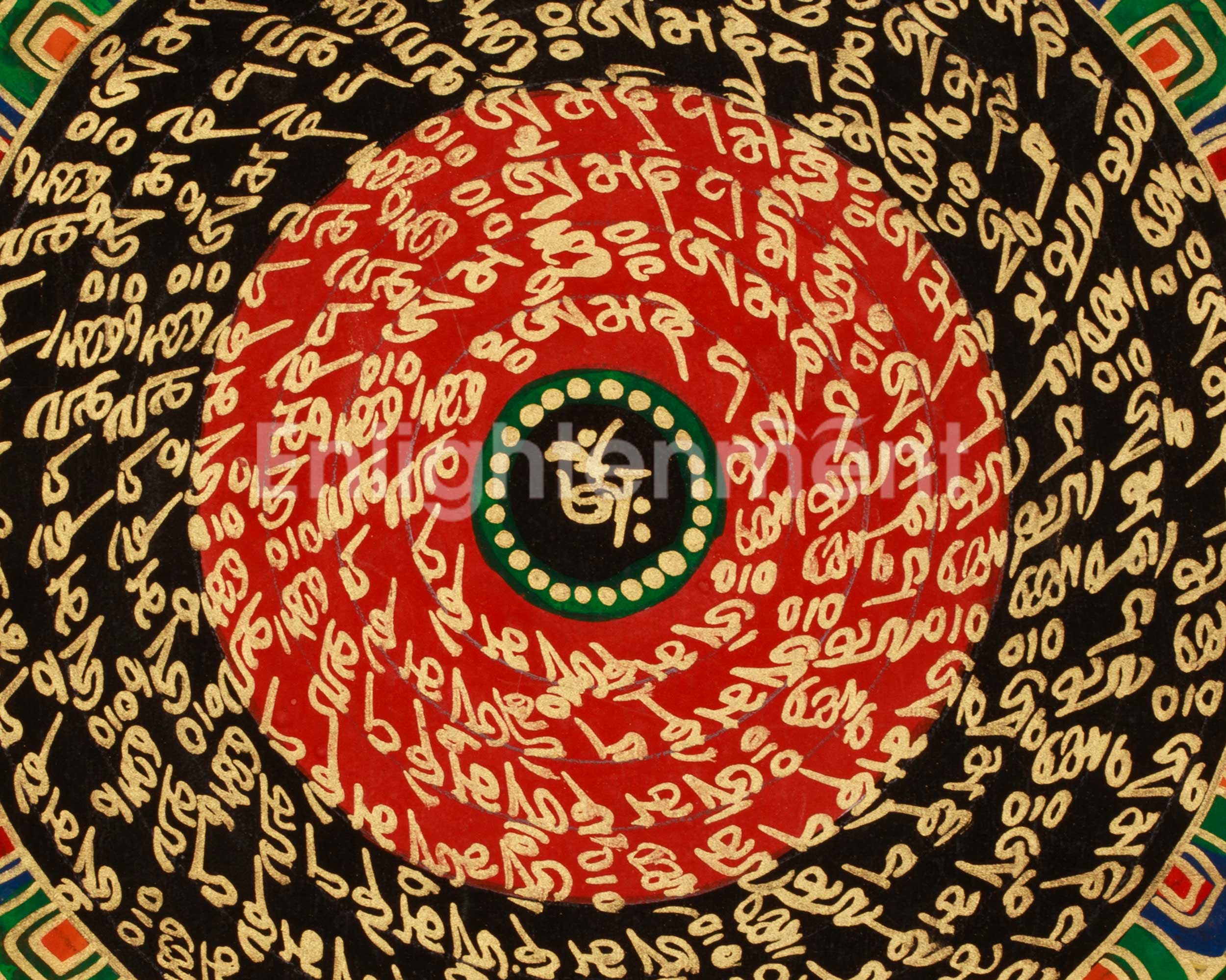 Hand-Painted Tibetan Mantra Mandala | Home Decor | Mindfulness Meditation Artwork