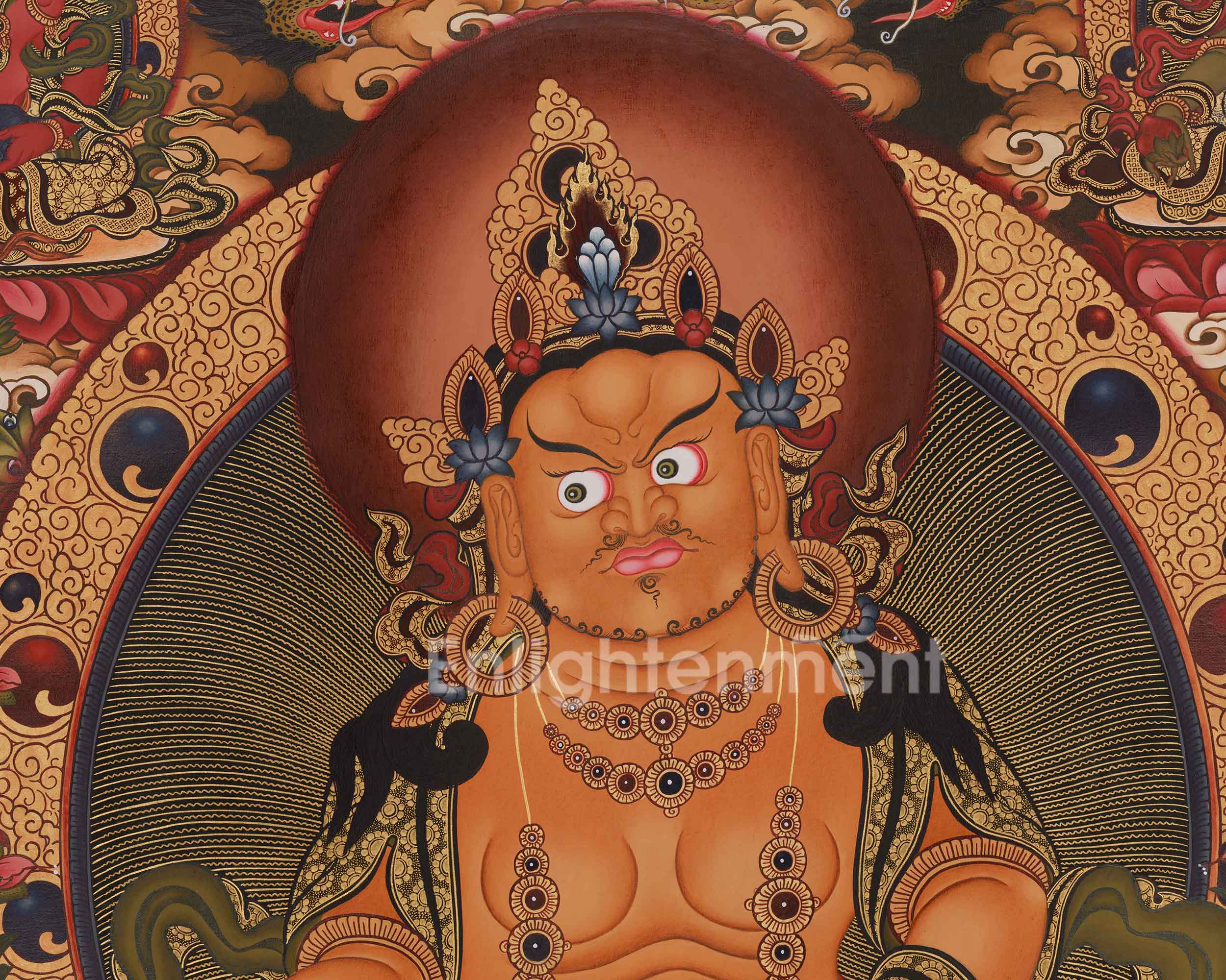 Traditional Thangka of Five Dzambhala | Prosperity and Wealth Deity