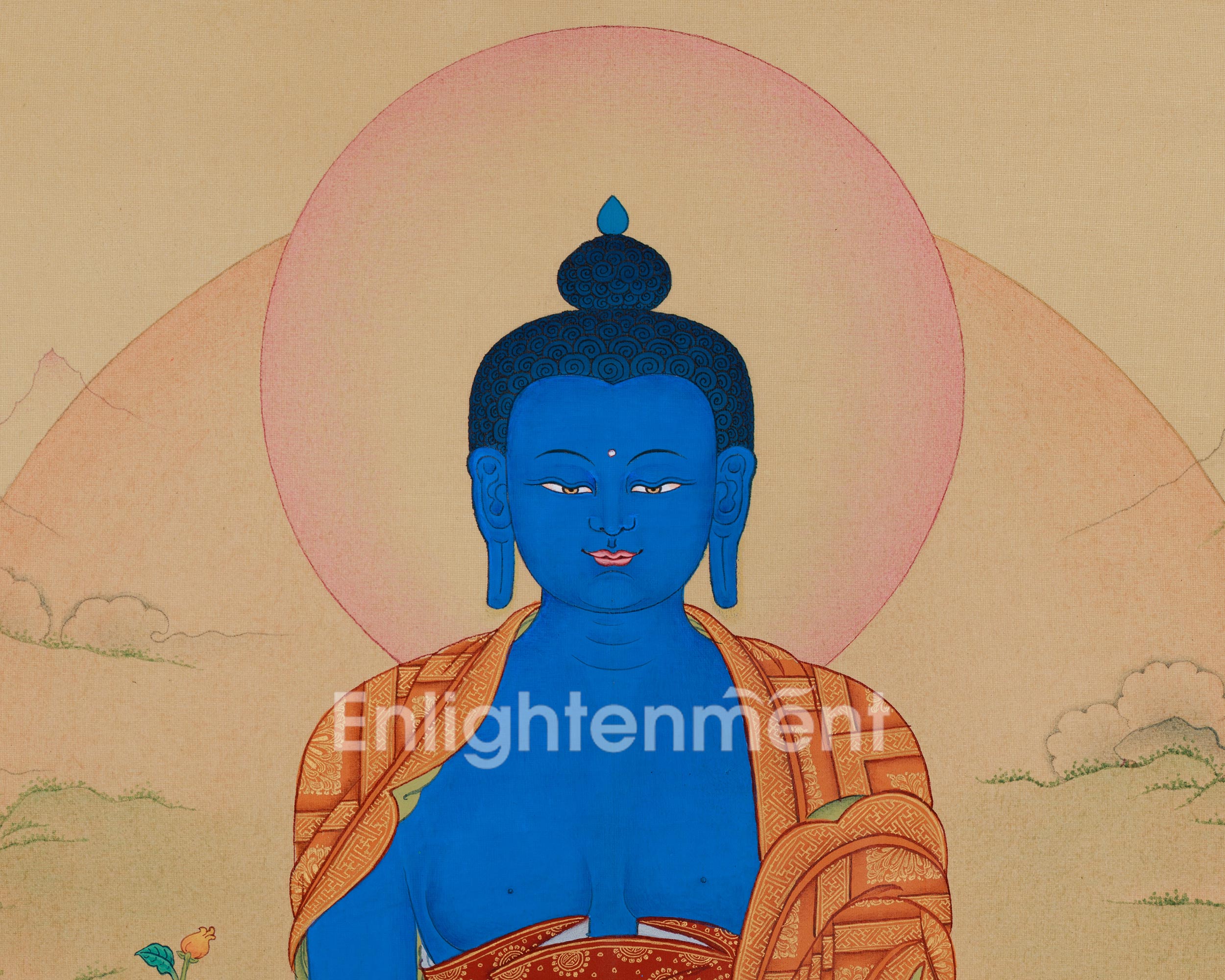 Exclusive Thangka of Healer Medicine Buddha | The Divine Buddha of Healing and Protection