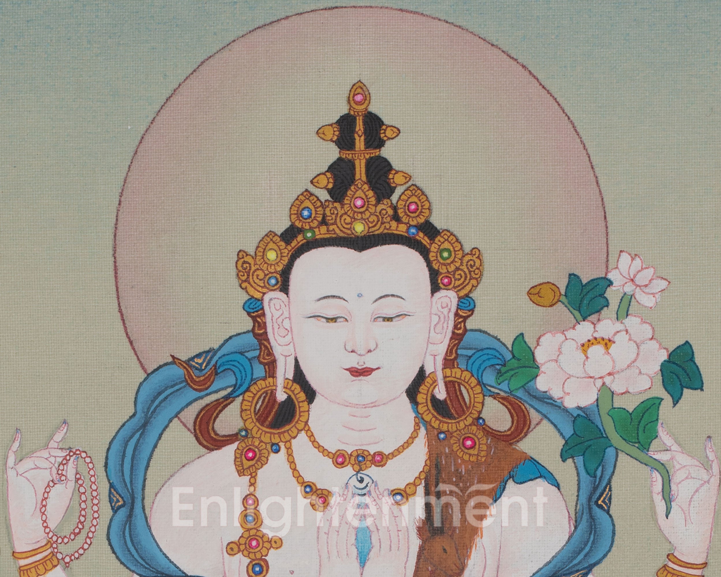 Chenrezig Sacred Buddhist Art | Compassion Buddha | Peaceful Bodhisattva Deity