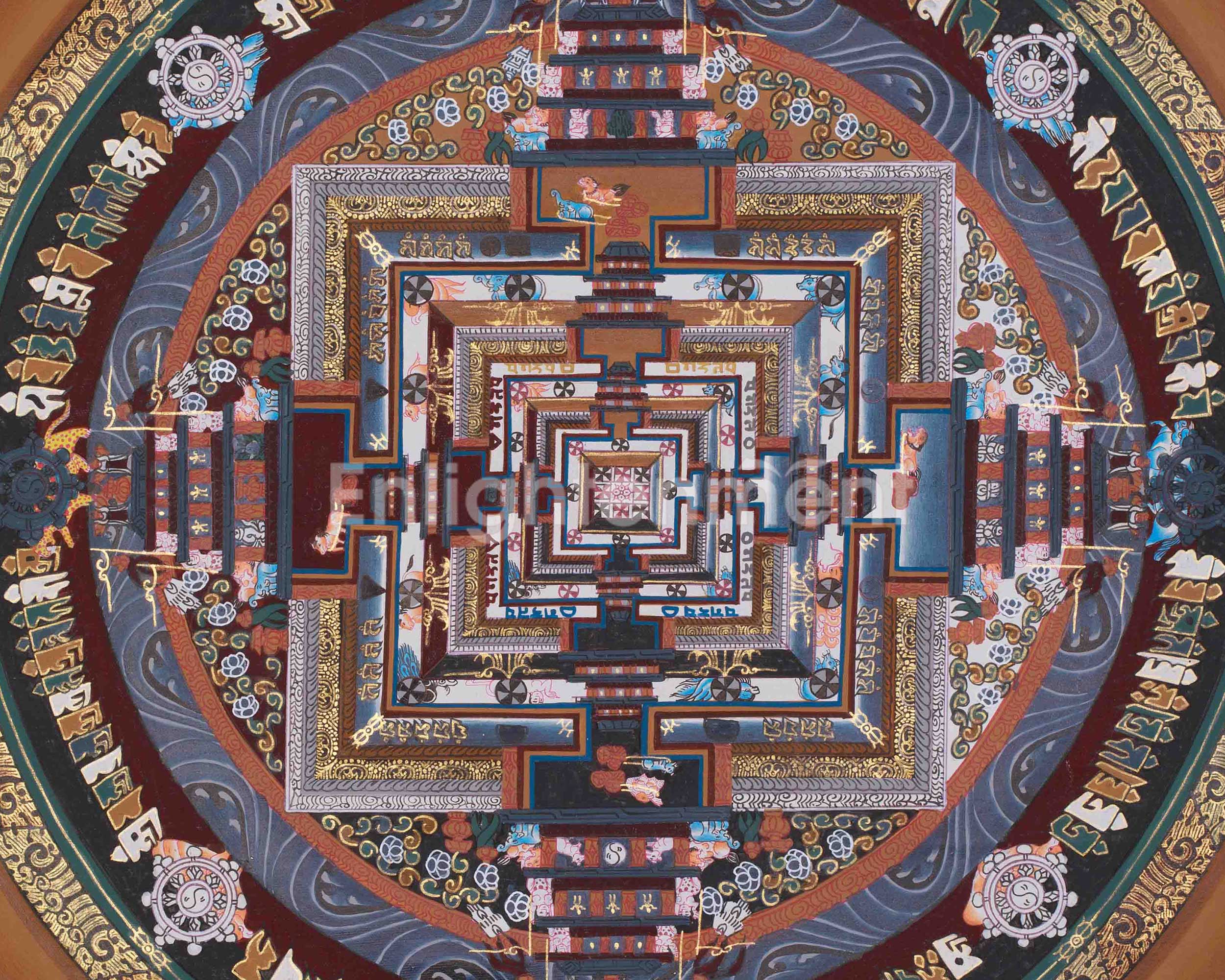 Traditional Thangka Of Kalachakra Mandala | Symbol Of Wisdom, Harmony, and Enlightenment | Meditation & Spiritual Altar