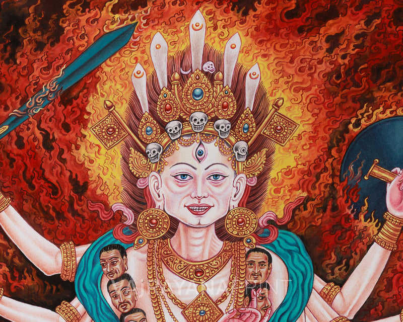 Goddess Chamunda Canvas Print | The Hindu Goddess of War & Disasters