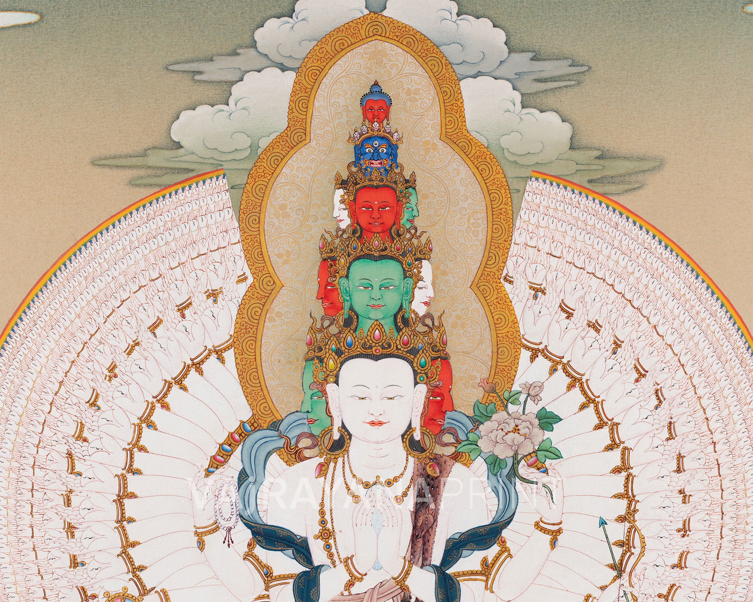 1000 Armed Avalokiteshvara Canvas Print | Boundless Compassion and Protection