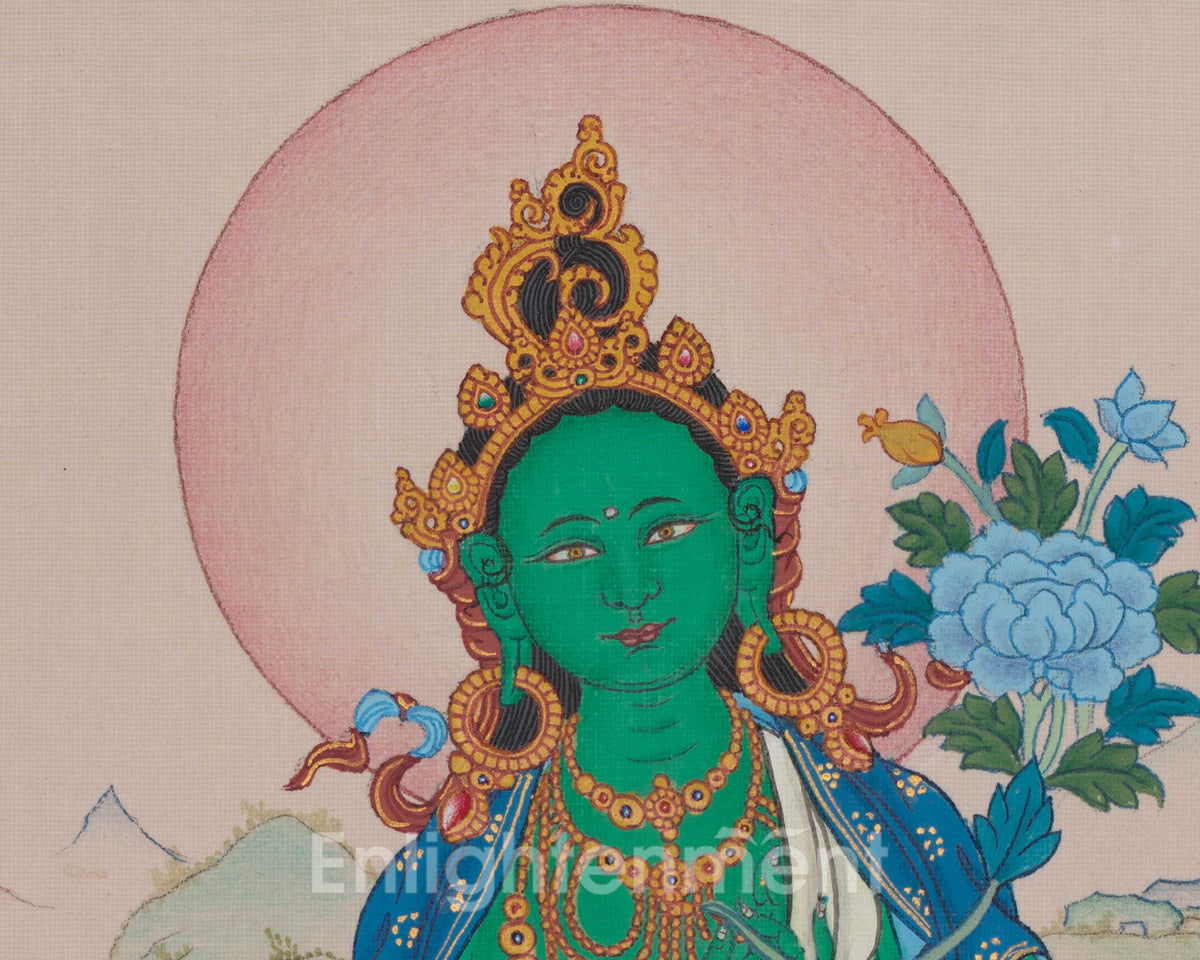 Compassion Green Tara Art | Shyama Tara | Protection Goddess | Female Buddha