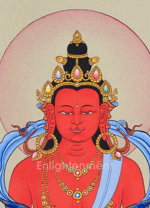 Small But Perfect Amitayus Thangka for Practice
