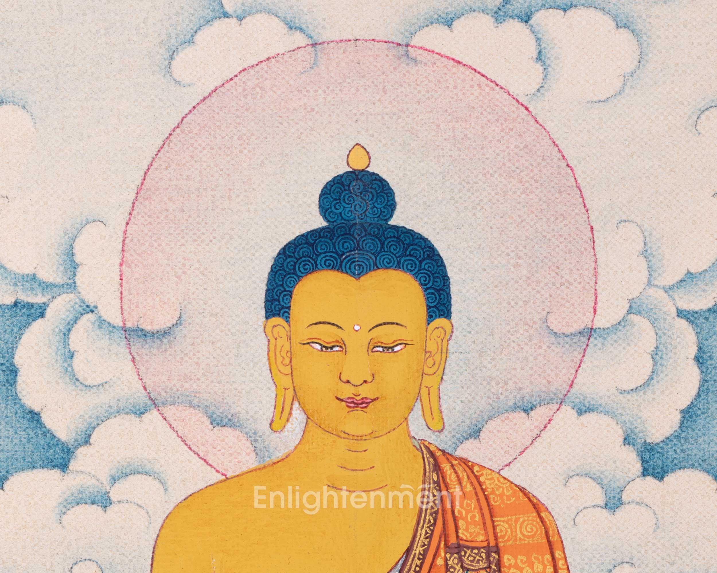 Siddhartha Gautama Art | Hand-Painted Shakyamuni Buddha Thangka | Buddhist Wall Decors
