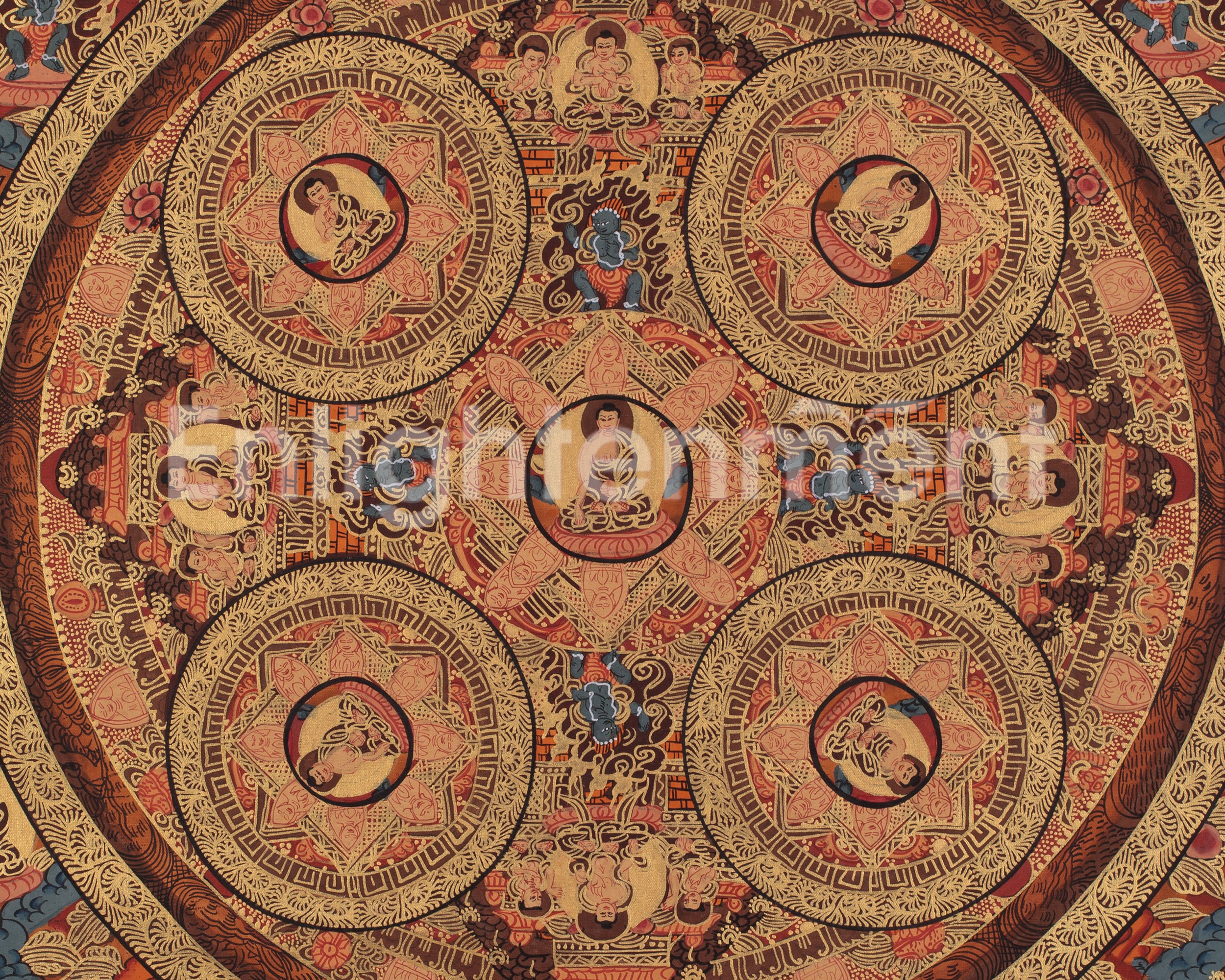 Buddha Mandala Tibetan Artwork | A Spiritual Representation of Sacred Geometry