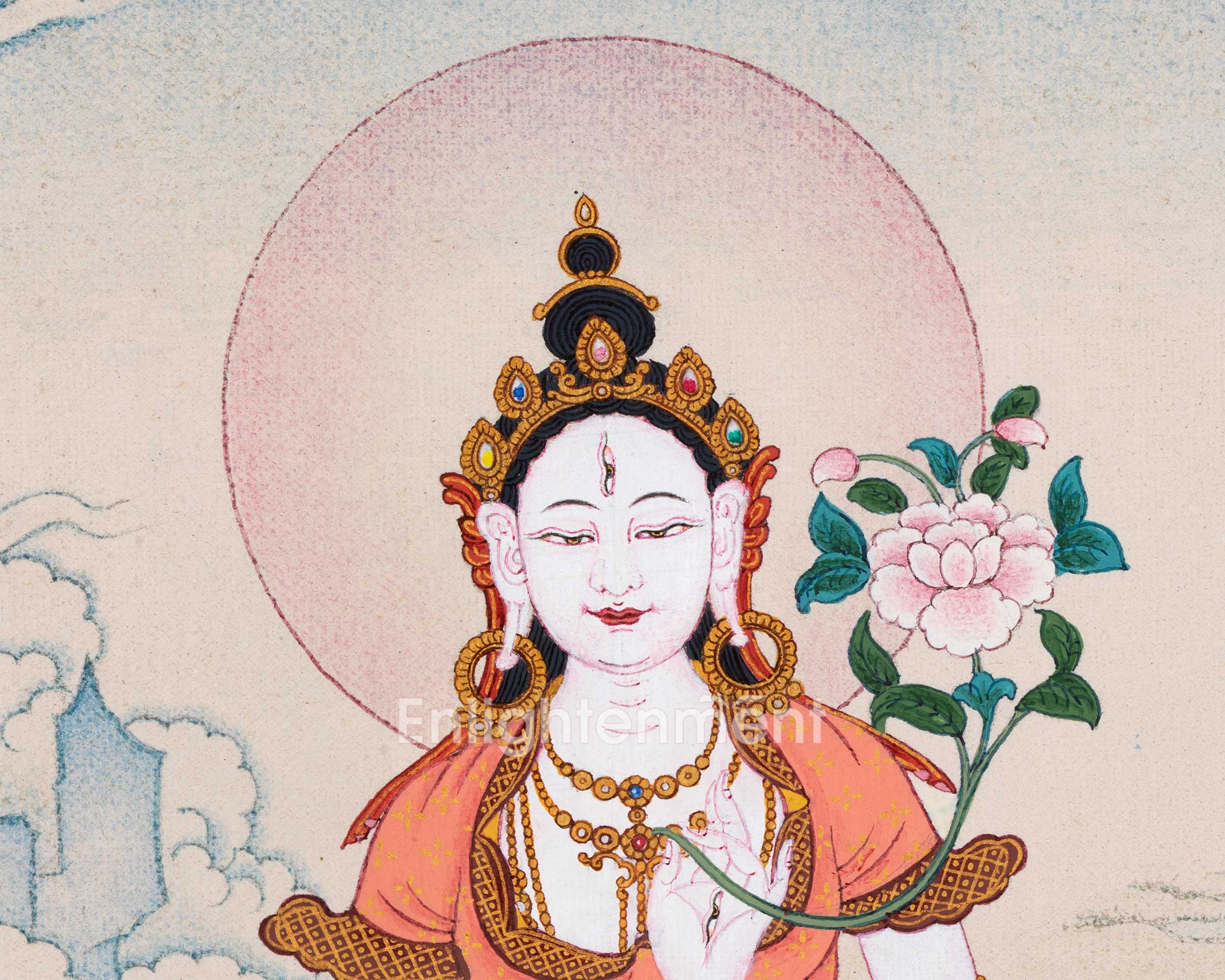 Small White Tara Thangka for Practice