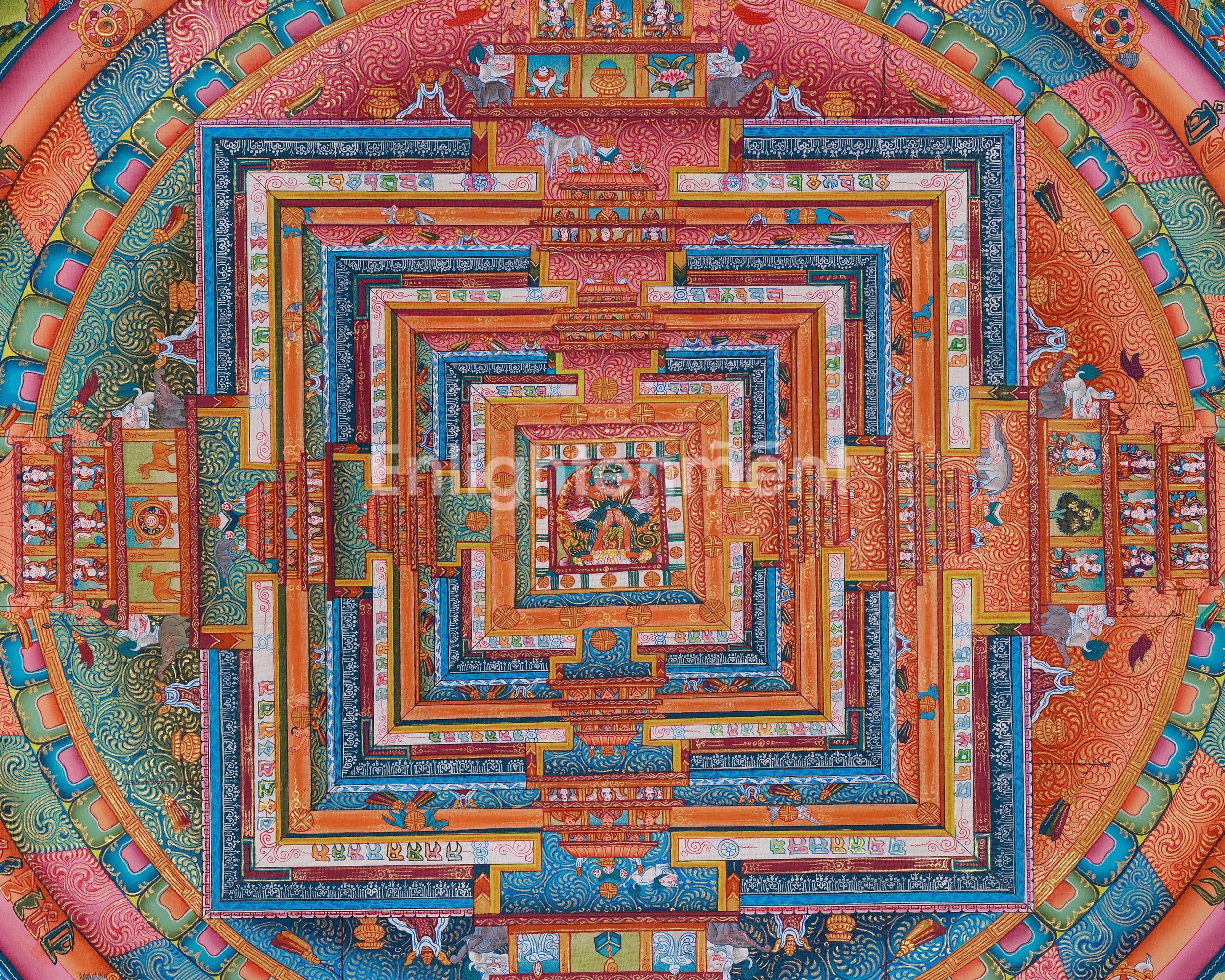 Hand Painted Chakrasamvara Mandala Thangka | Buddhist Art for Spiritual Awakening