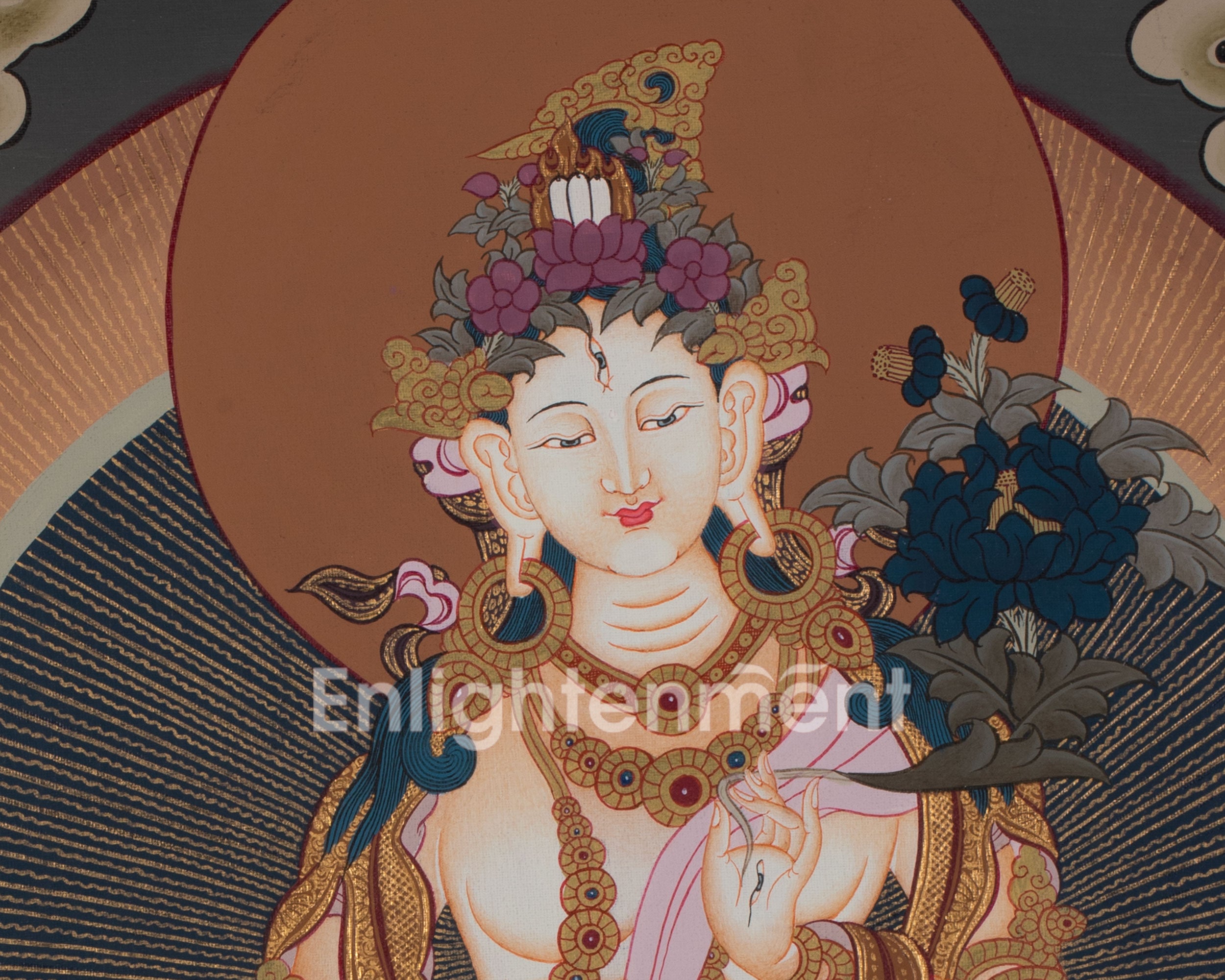 Original Hand-Painted White Tara Thangka | Goddess of Healing
