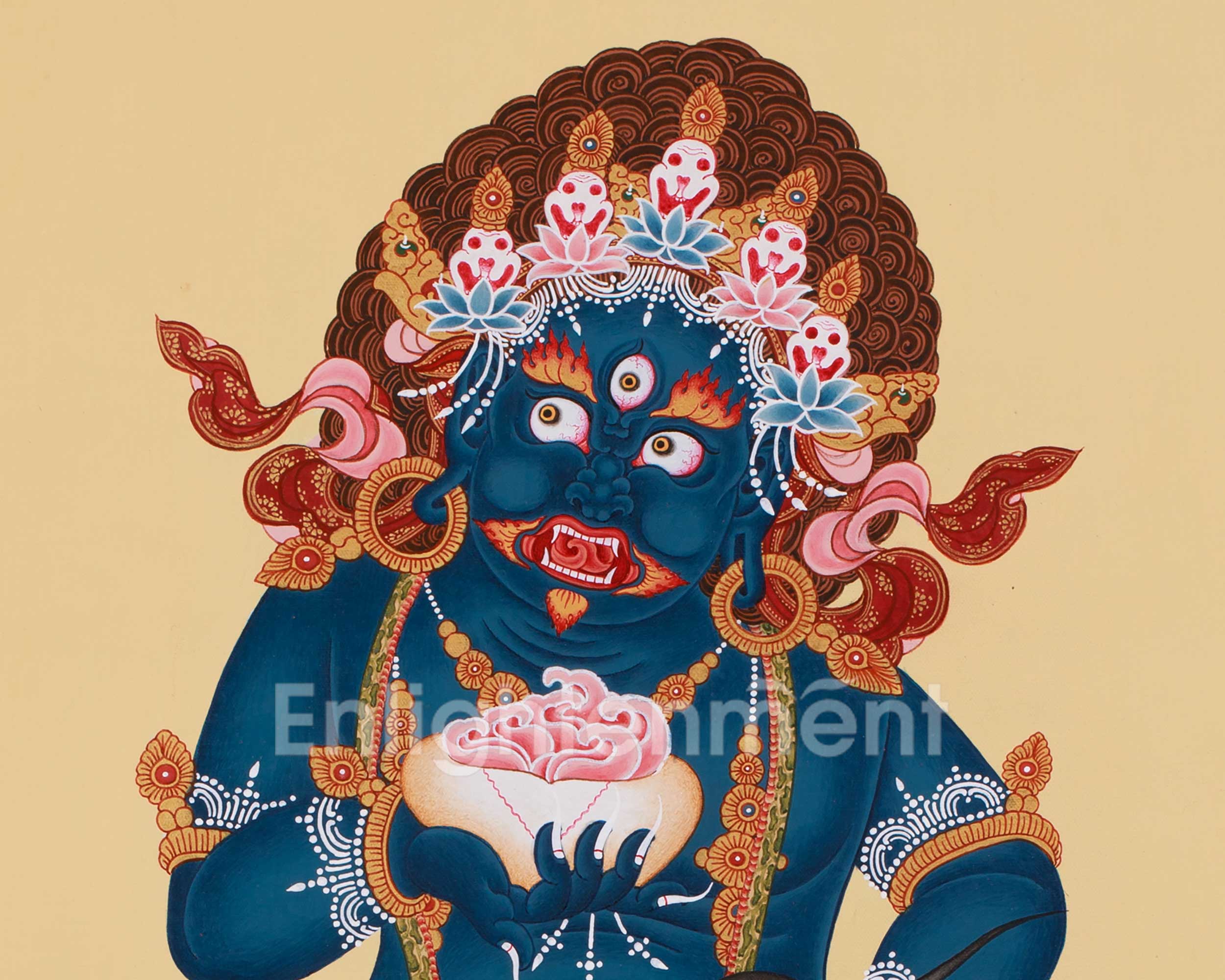 Black Kubera, Dzambhala Thangka | The Tibetan Buddhist God of Wealth