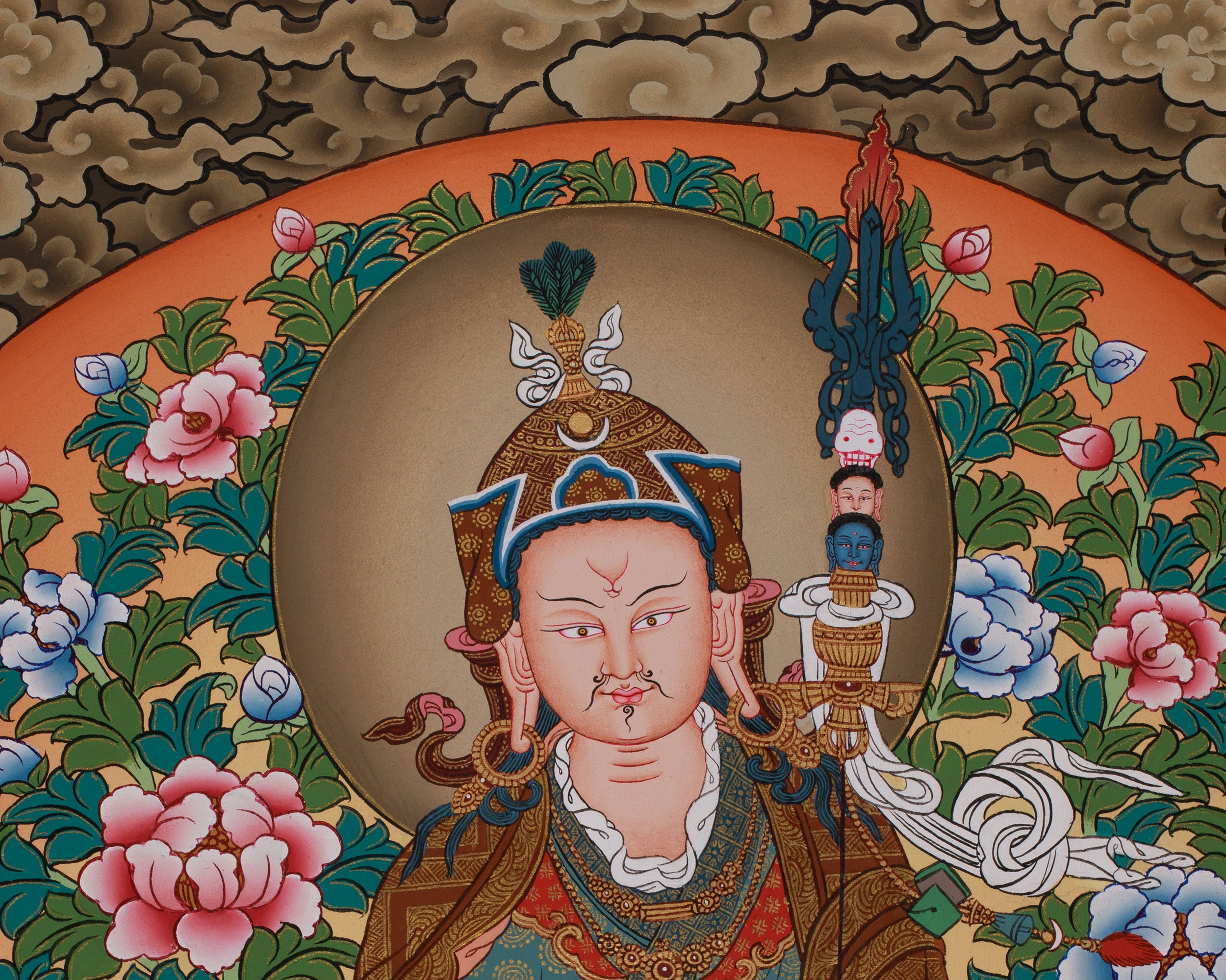 Traditional Guru Rinpoche | Thangka of Padmasambhava with 24K Gold Detailing