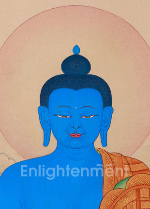 Hand-Painted Bhaisajyaguru Painting | Tibetan Buddha of Healing