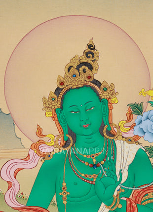 Green Tara Buddhist Art Print | Divine Feminine Poster | Tibetan Goddess Tara