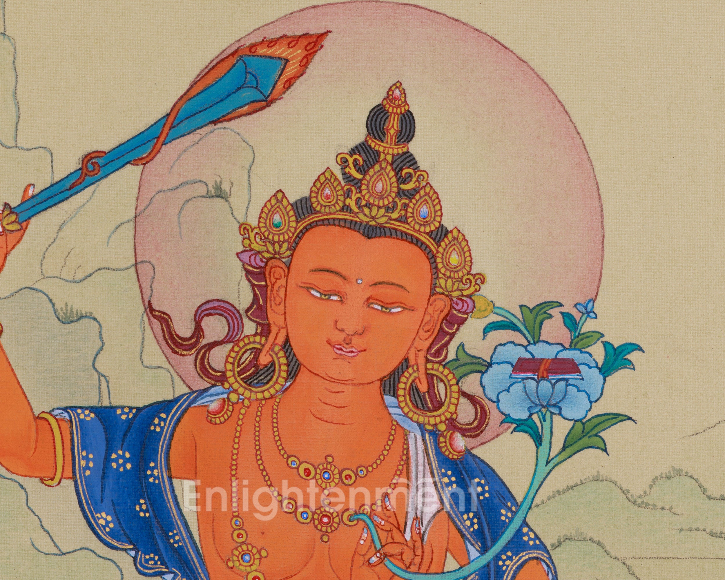 Wisdom Bodhisattva Manjushri Thangka | A Symbol of Spiritual Insight