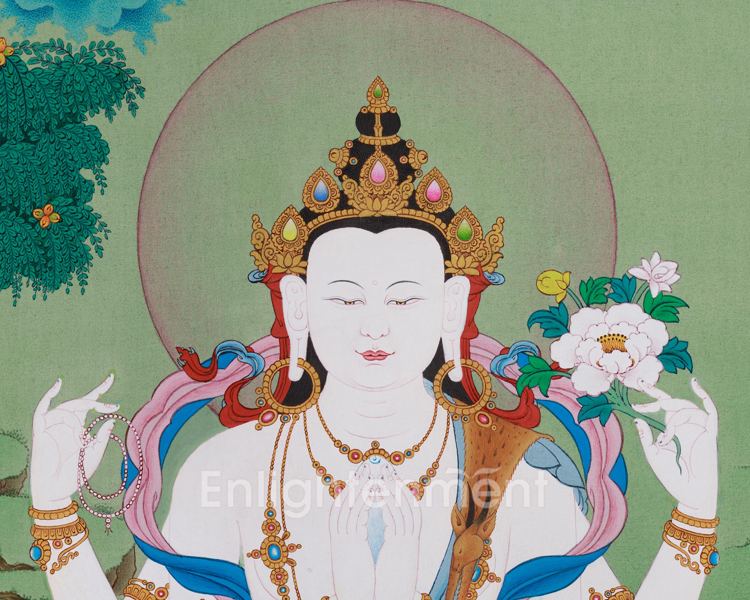 Chenrezig, The Compassionate Buddha Thangka | Avalokiteshvara Artwork
