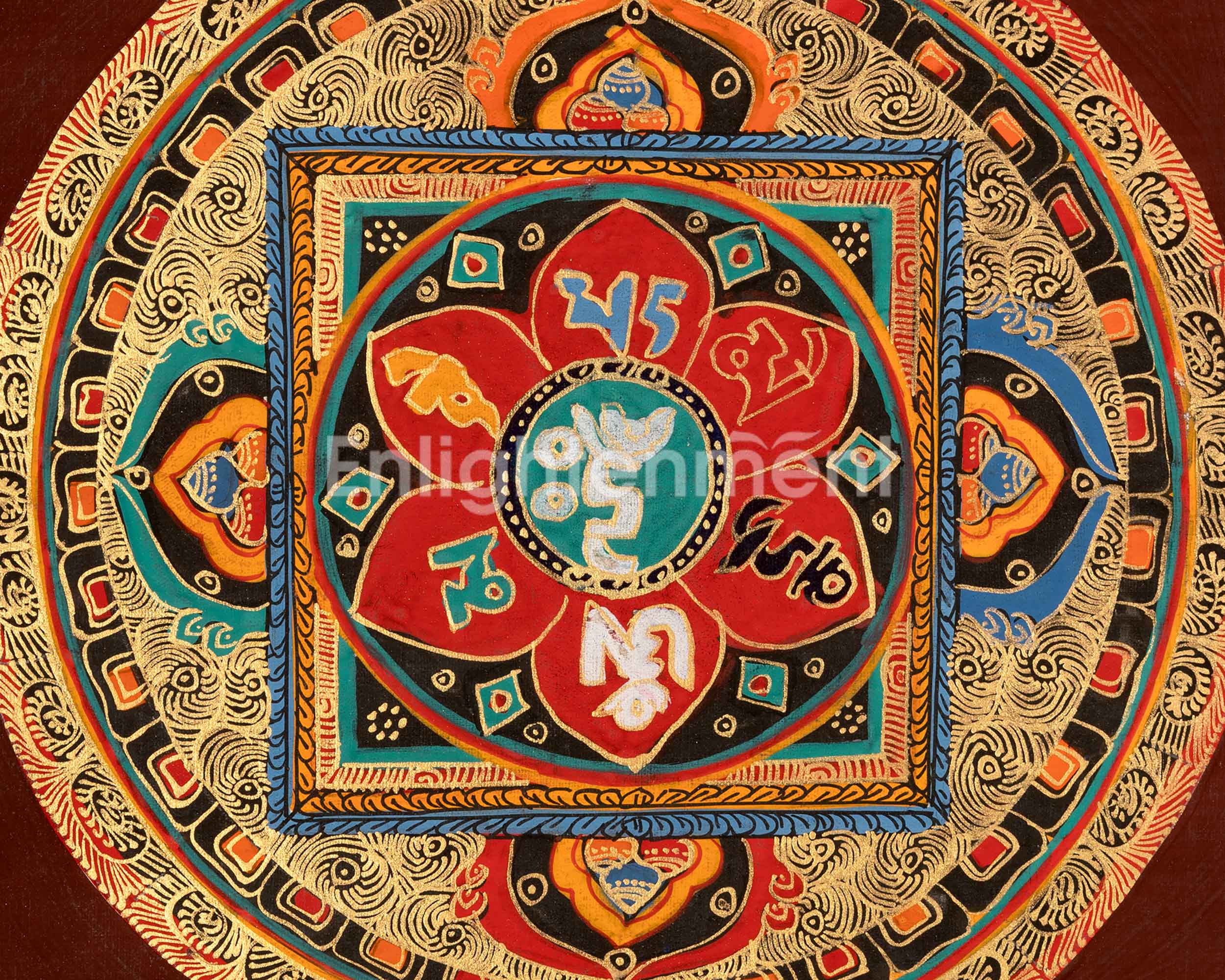 Traditional Mantra Mandala | Spiritual Symbolism for Enlightenment