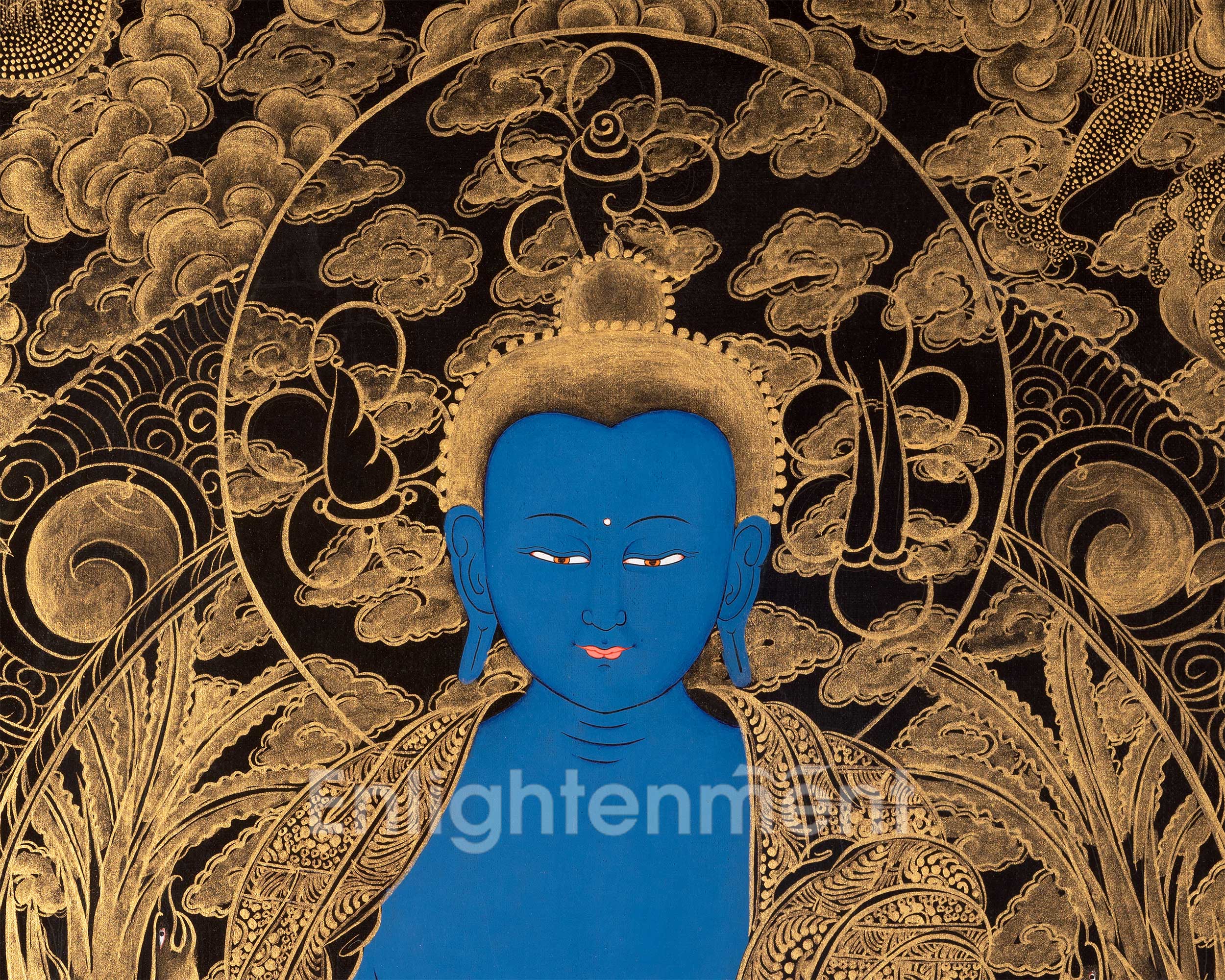 Tibetan Bhaisajyaguru, Healing Buddha Thangka | Buddha for Spiritual Wellness