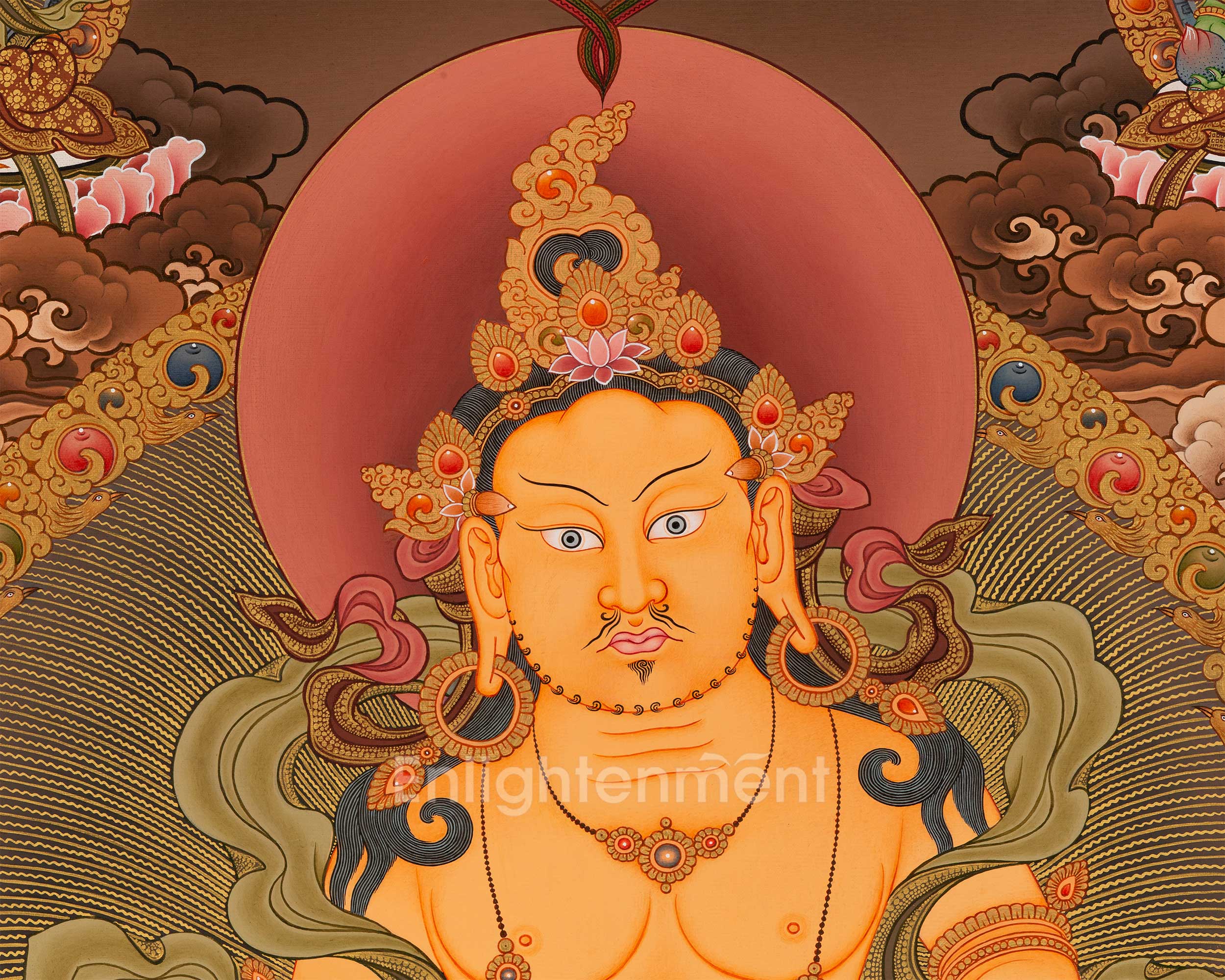Dzambala Thangka Painting | Buddhist Wall Decor Painting | Traditional Himalayan Art