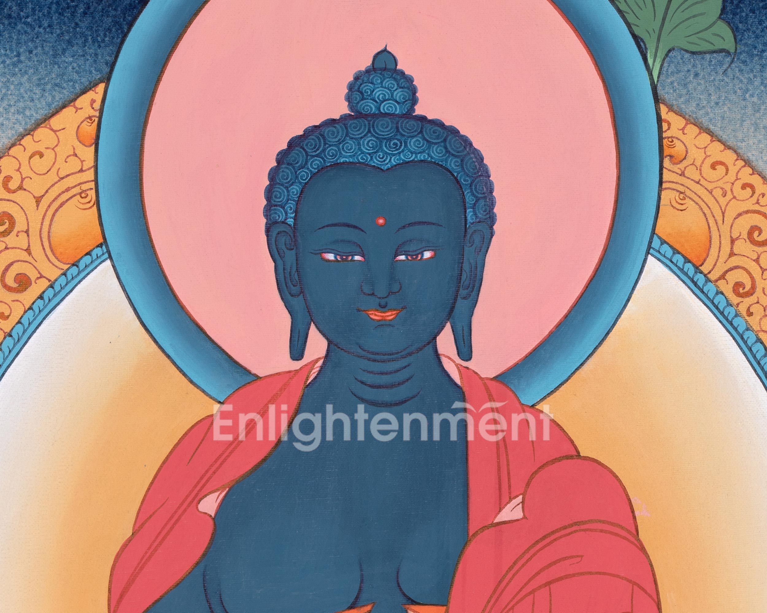 Medicine Buddha Thangka Painting | Hand Painted Healing Buddha | Art for Enlightenment