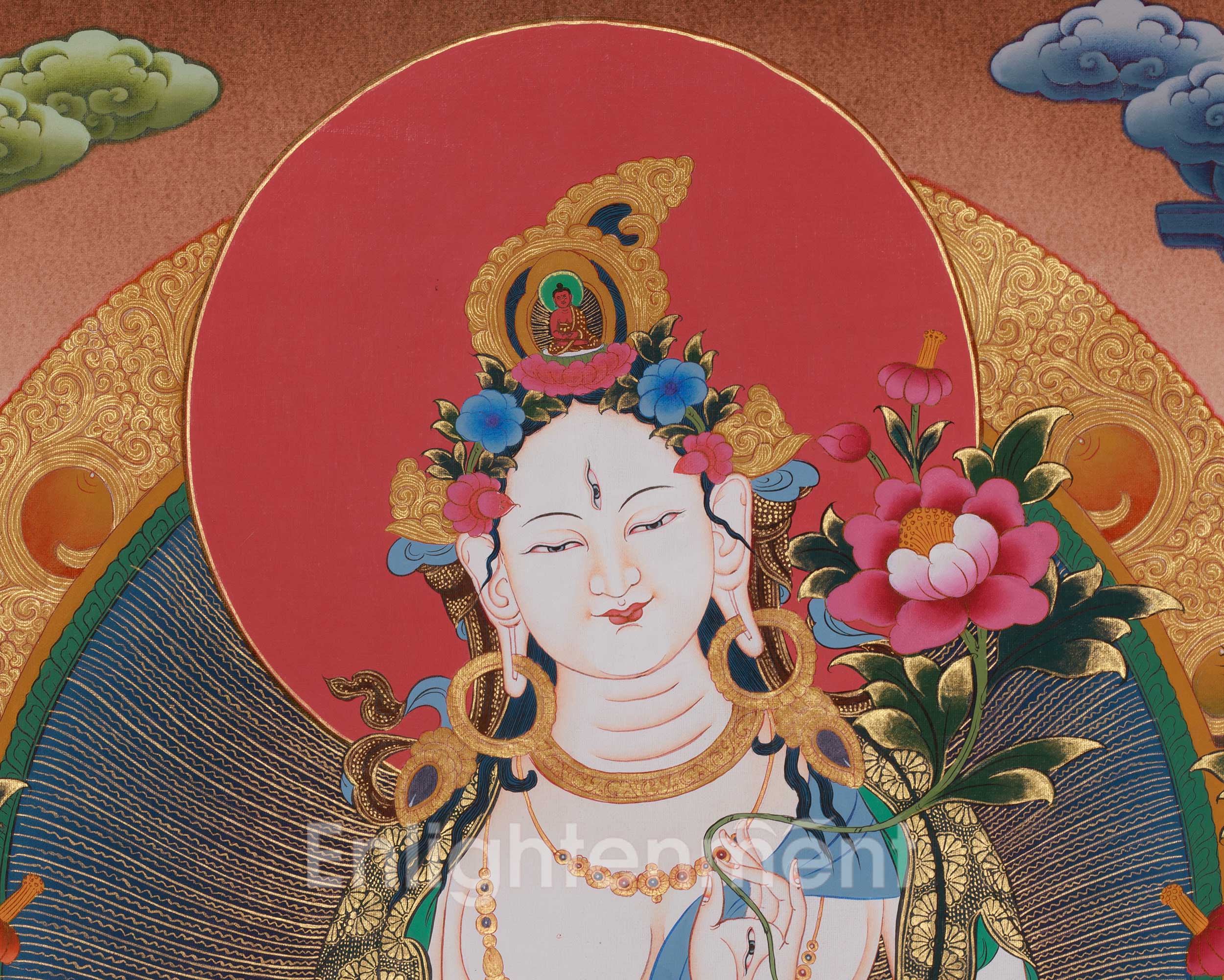 Sita Tara Art | Healing, Longevity, and Compassionate Deity Thangka | White Tara