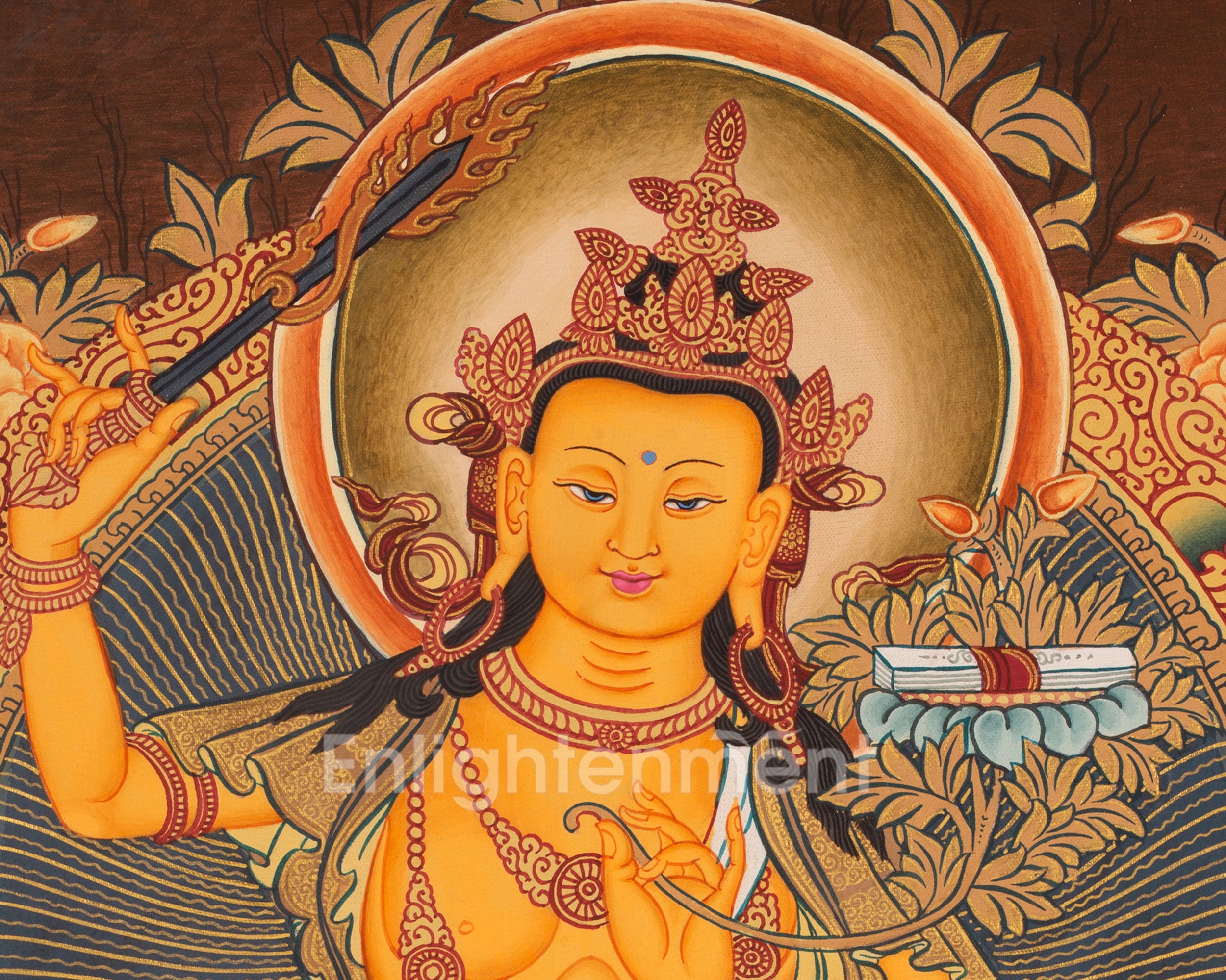 Manjushree Thangka | Bodhisattva Of Wisdom | Wall Decorative Art